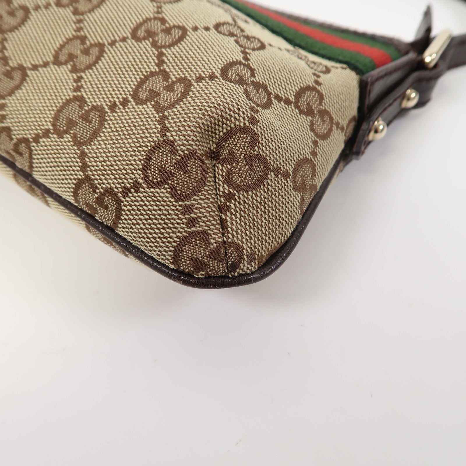GUCCI 帆布Shoulder Bag金扣肩背袋啡色