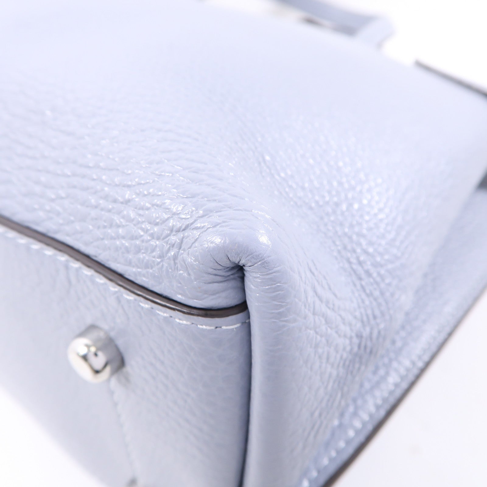 COACH 牛皮皮革Shoulder Bag銀扣手挽肩背兩用袋藍色