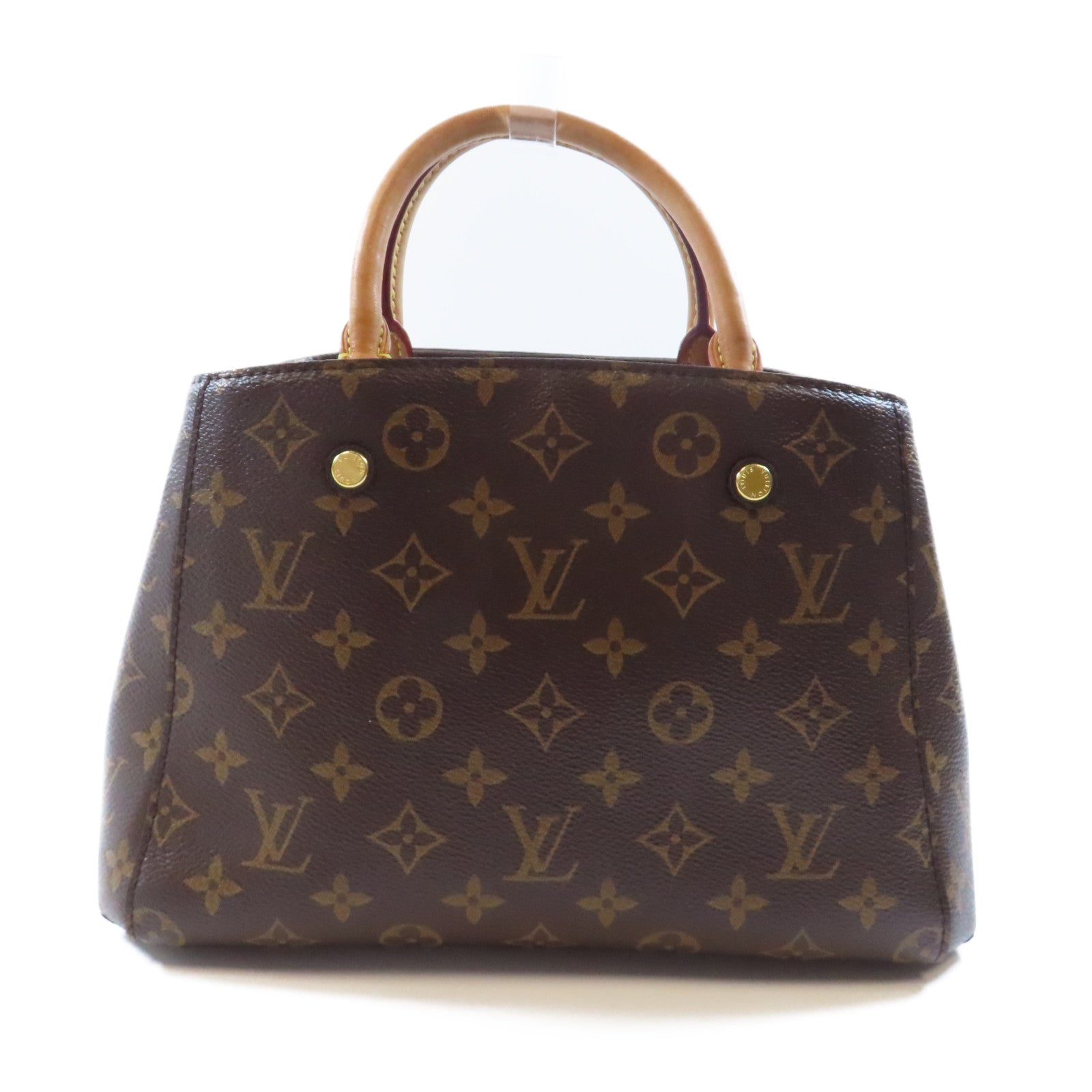 LOUIS VUITTON Monogram Montaigne BB金扣手挽肩背兩用袋啡色