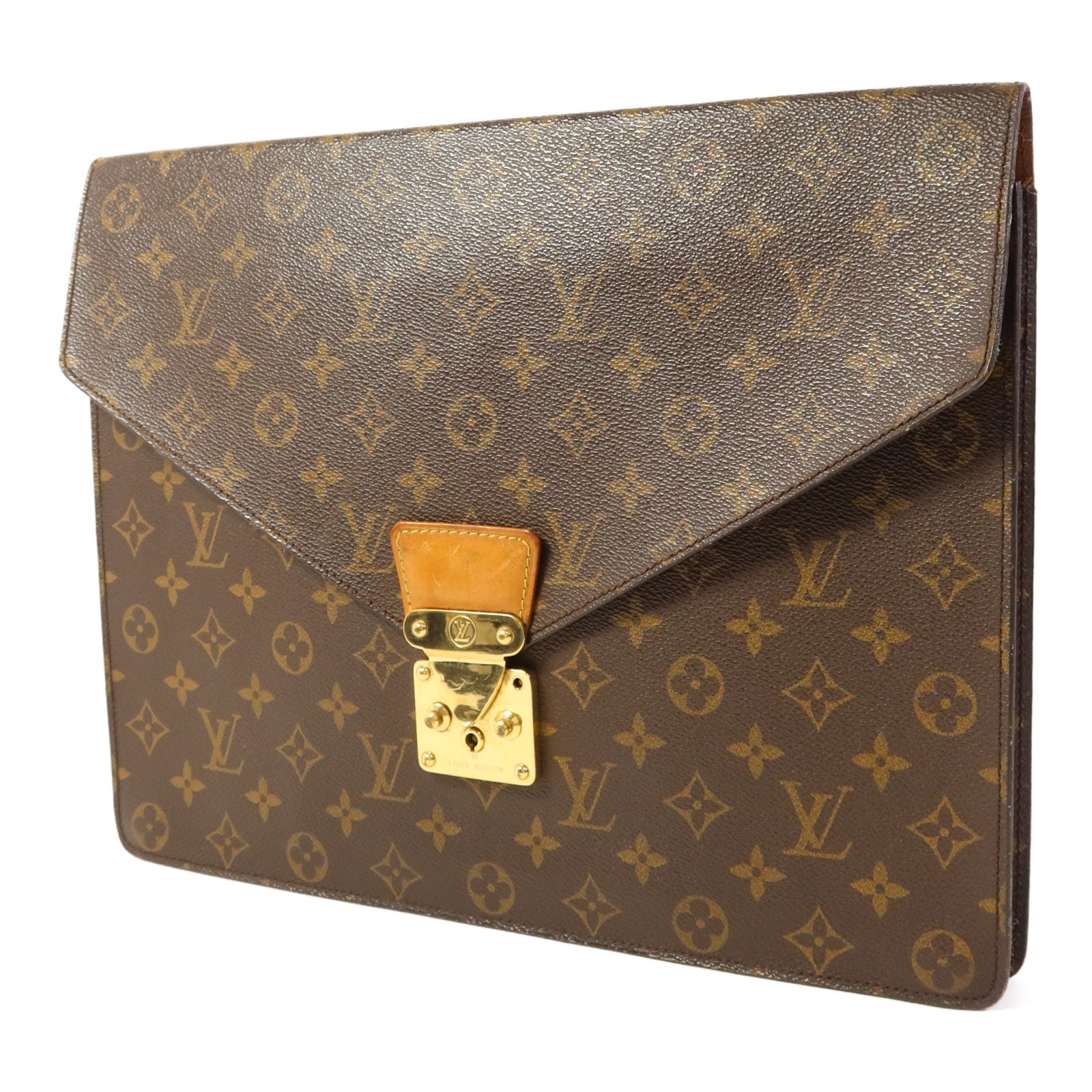 LOUIS VUITTON Monogram Porte Document金扣公事包