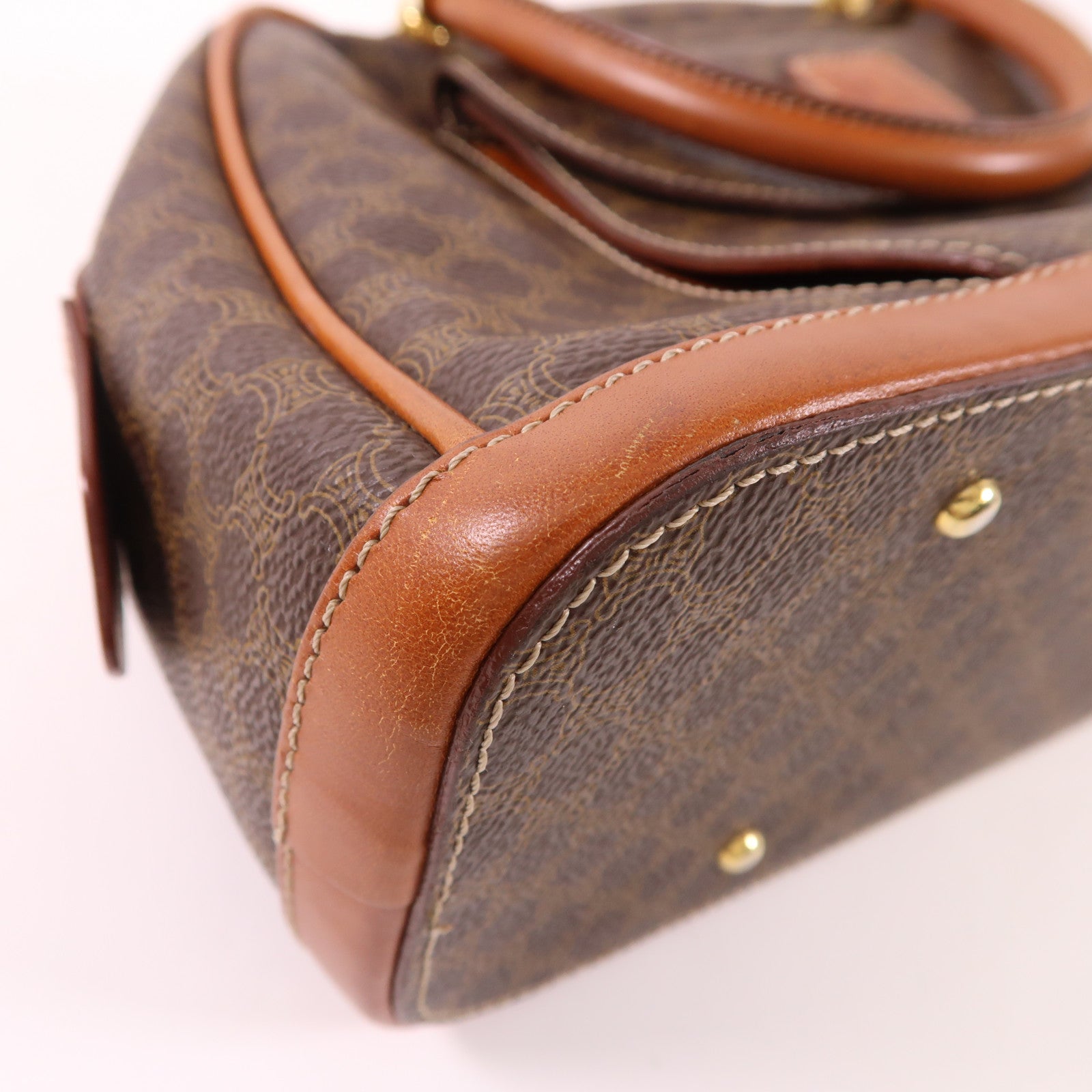 CELINE 塗層帆布Macadam Handbag金扣手挽袋