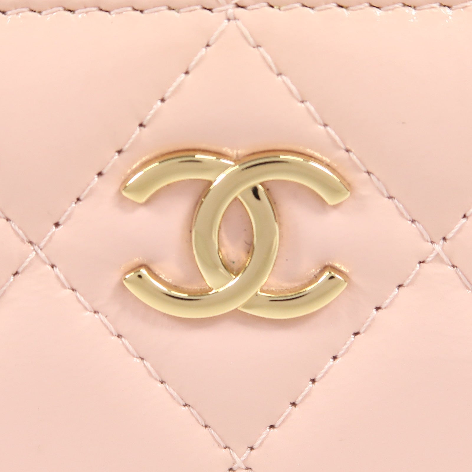 CHANEL CC GHW Vanity Case 2way Shoulder Bag Calfskin Leather Pink