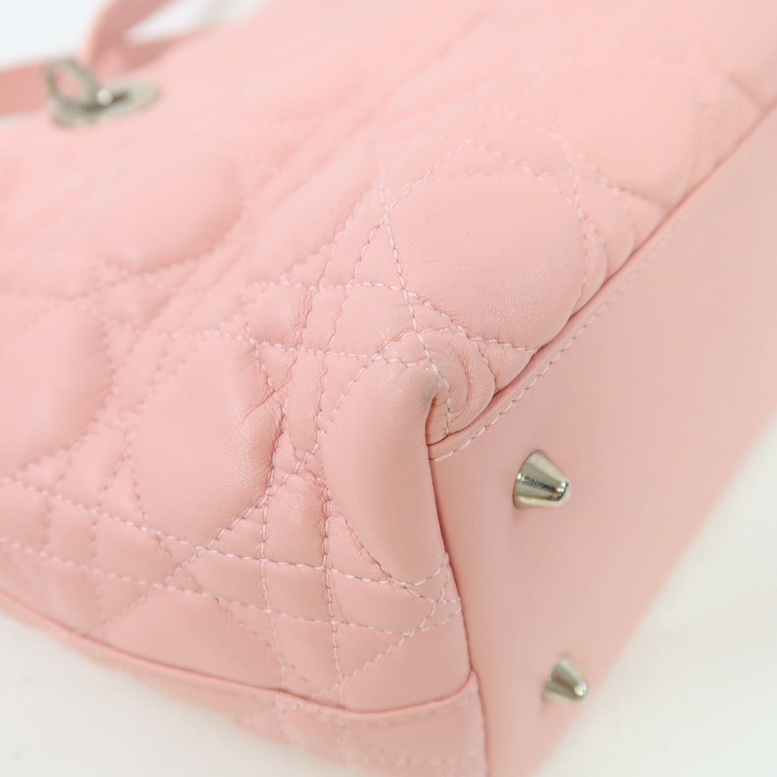 Dior 牛皮皮革Shoulder Bag銀扣肩背袋粉紅色