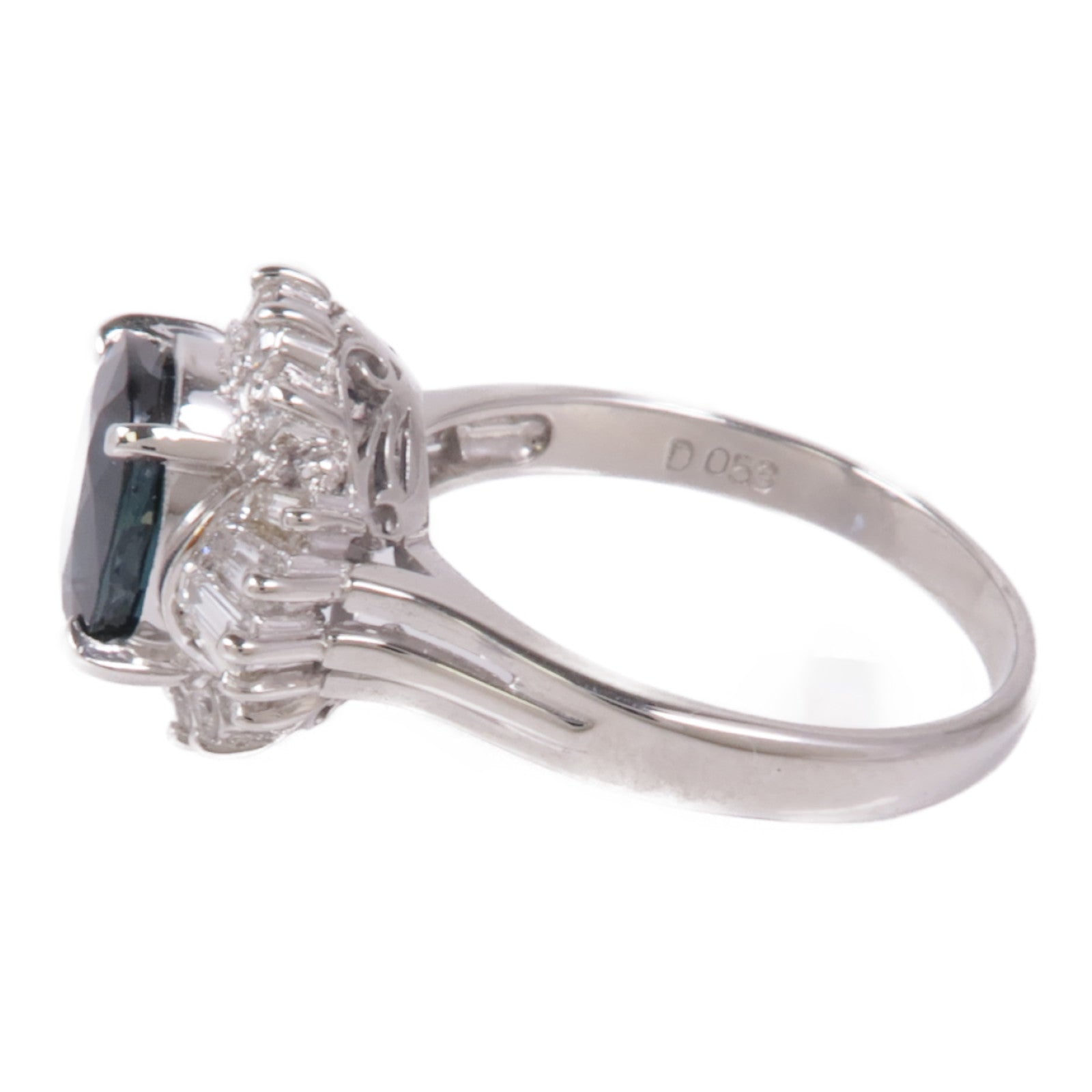 JEWELRY PT900鉑金Sapphire/Diamond Ring藍寶石/鑽石戒指US#6