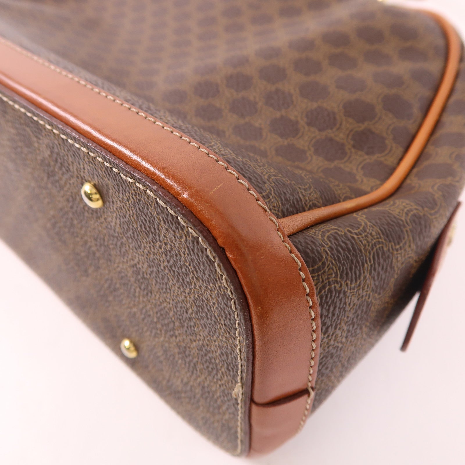 CELINE 塗層帆布Macadam Handbag金扣手挽袋