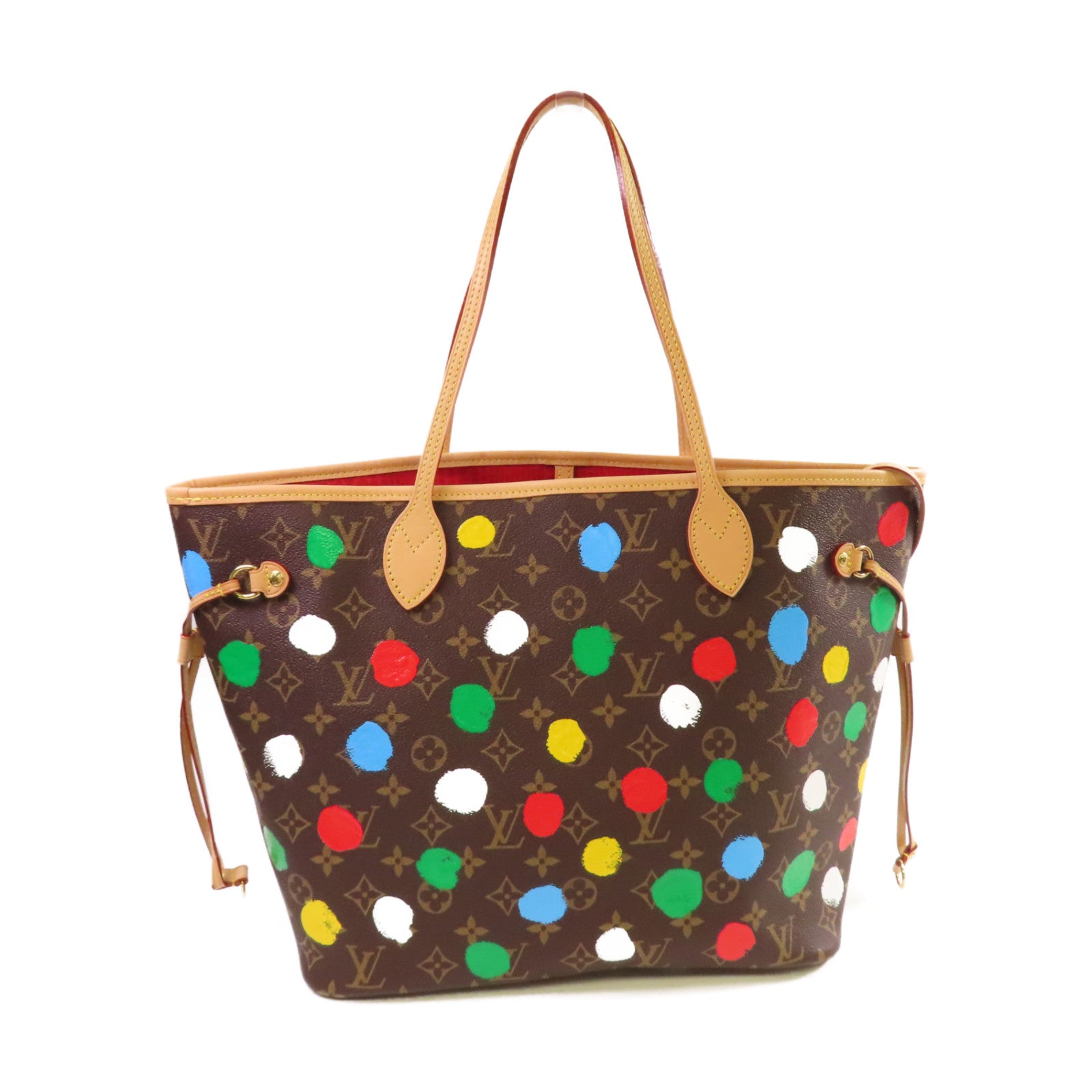 LOUIS VUITTON Monogram LV X YK Neverfull MM Tote Bag金扣肩背袋啡色/彩色