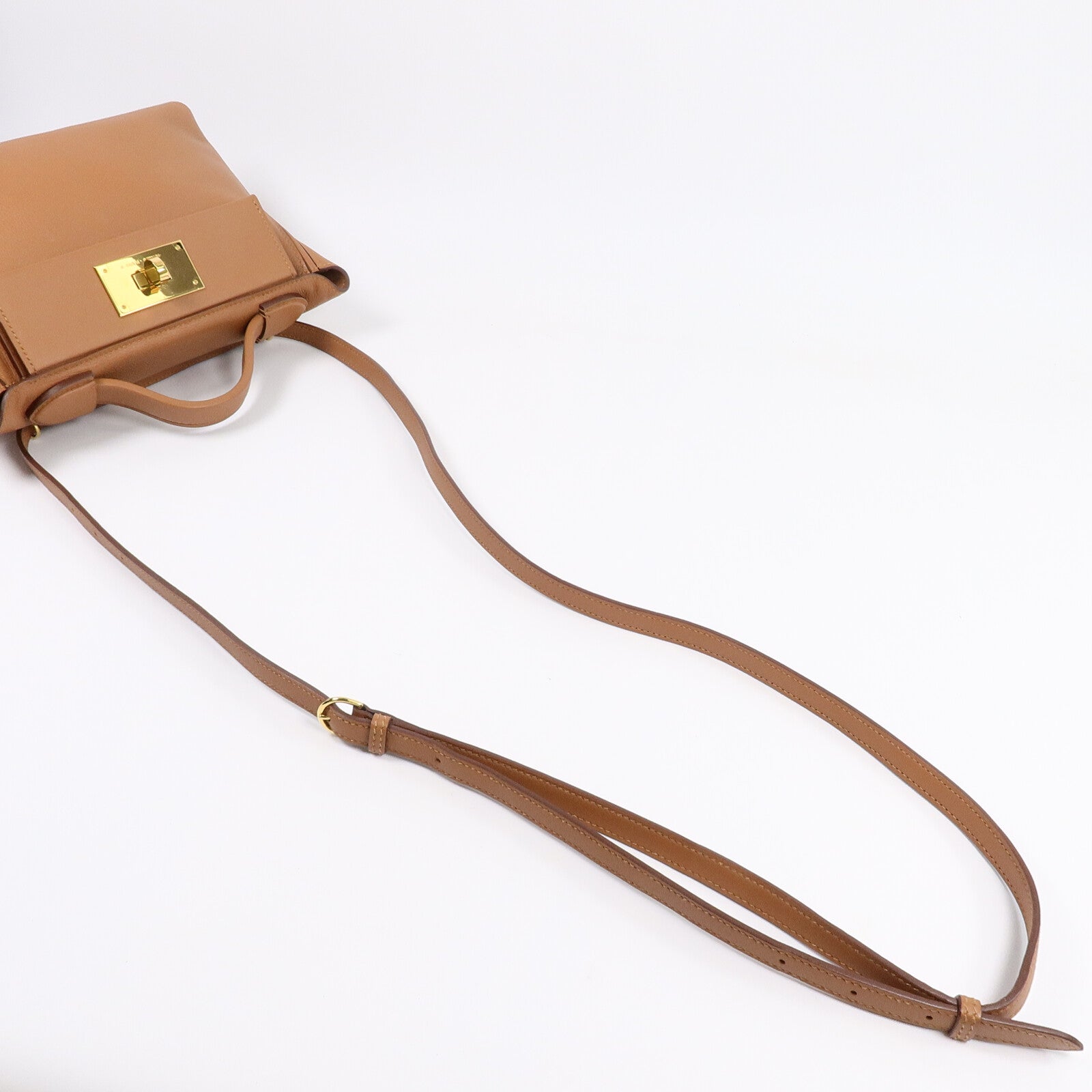 HERMES Clemence皮革24/24 Mini手挽肩背兩用袋Gold