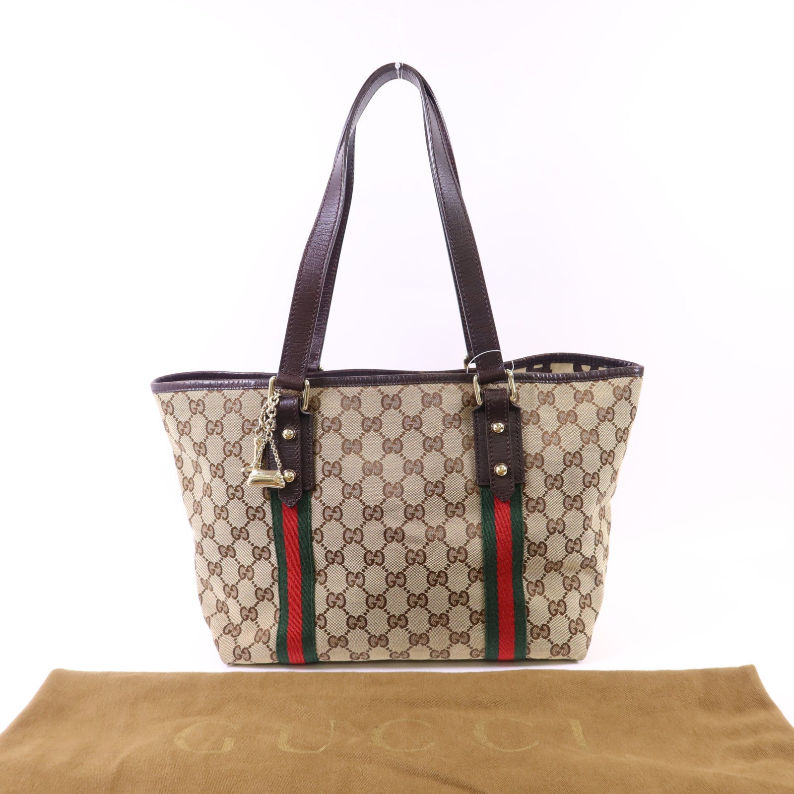 GUCCI 帆布Tote Bag金扣手挽袋