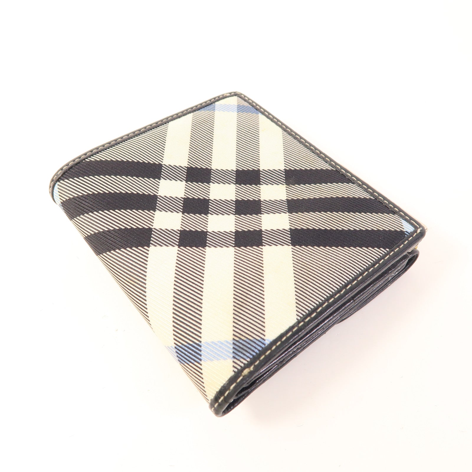 BURBERRY BLUE LABEL 皮革/布料Wallet銀扣錢包