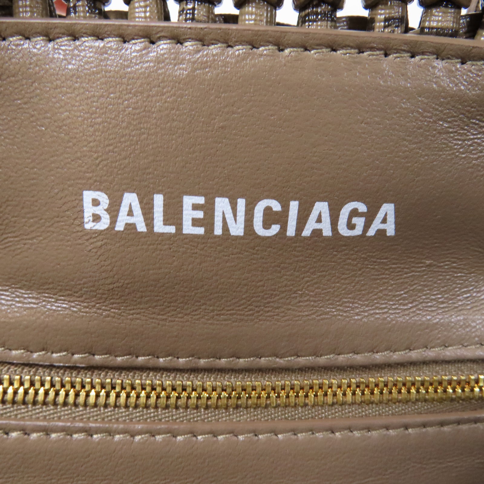 BALENCIAGA 塗層帆布Bale Bistro金扣手挽肩背兩用袋啡色