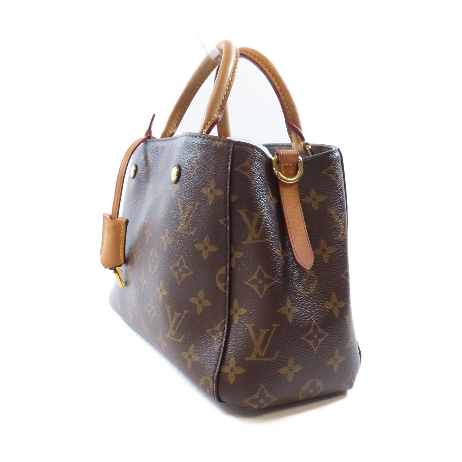 LOUIS VUITTON Monogram Montaigne BB金扣手挽肩背兩用袋啡色