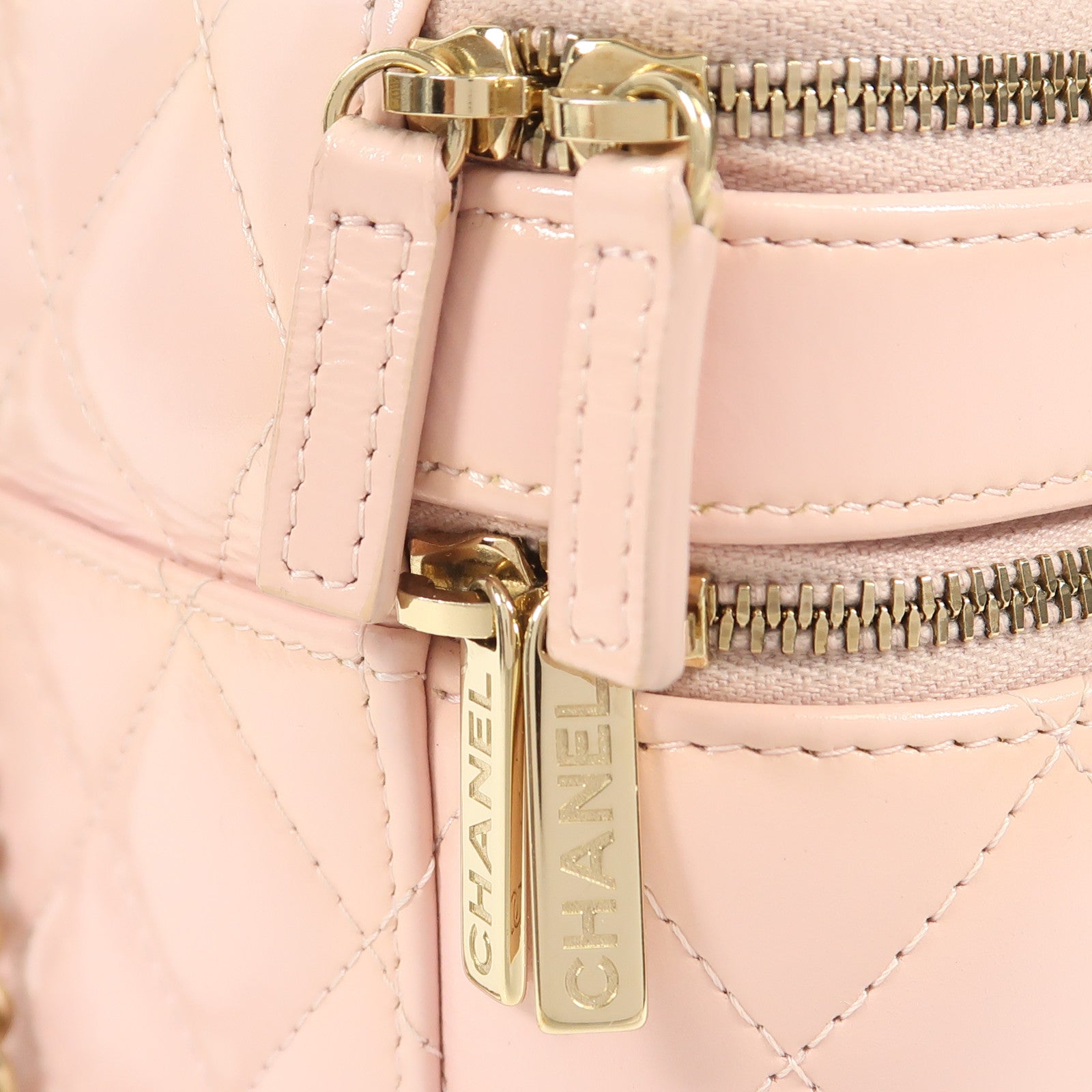 CHANEL CC GHW Vanity Case 2way Shoulder Bag Calfskin Leather Pink