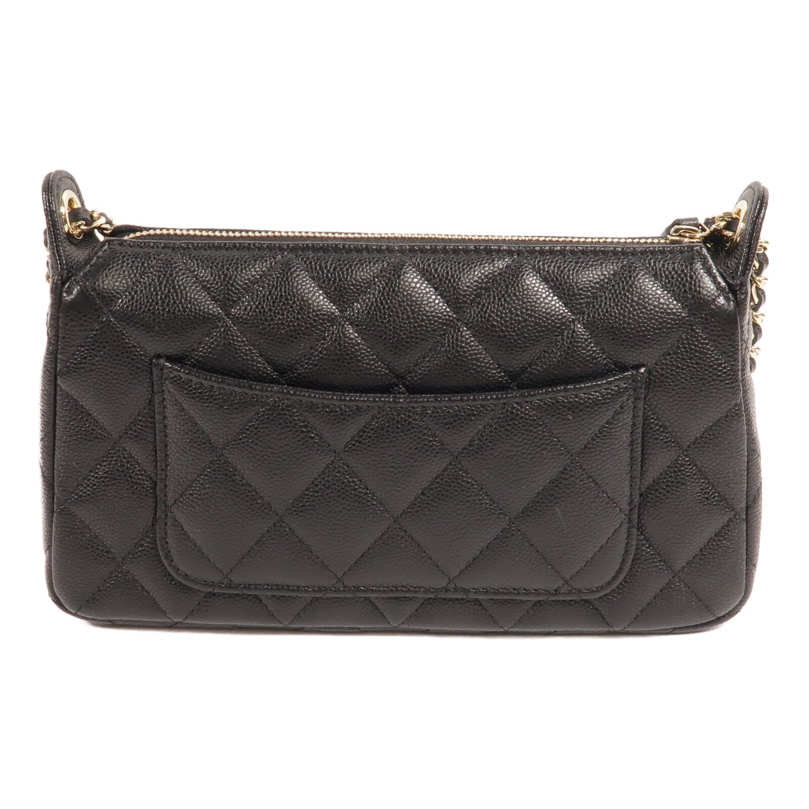 CHANEL 牛皮皮革Pouch Chain Shoulder鏈帶肩背袋