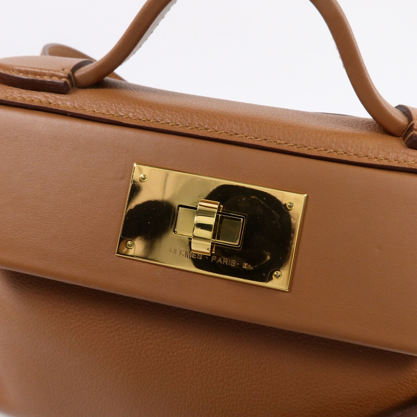 HERMES Clemence皮革24/24 Mini手挽肩背兩用袋Gold