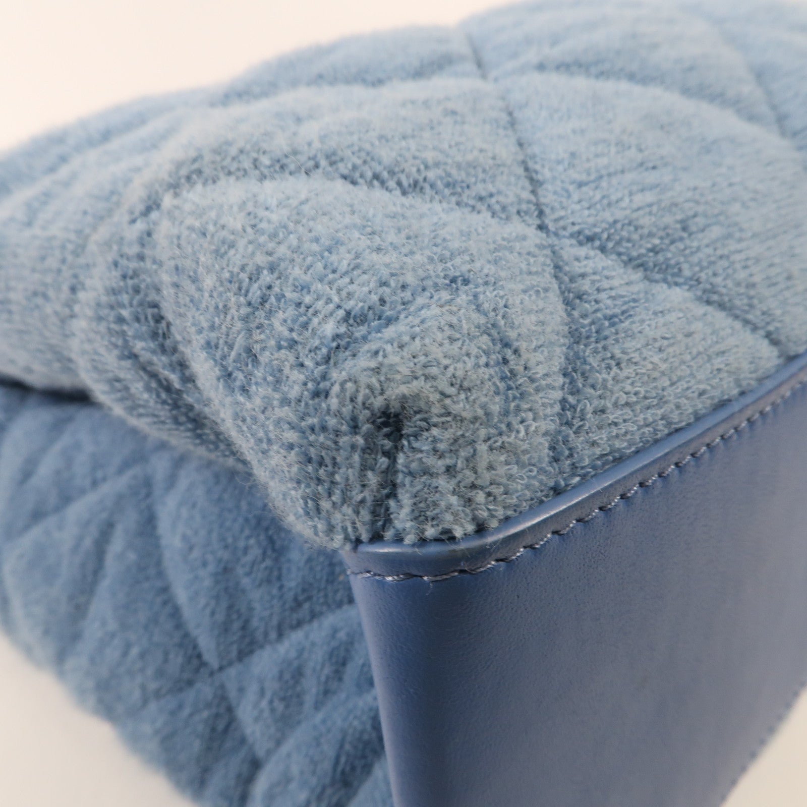 CHANEL 帆布Chain Shoulder金扣鏈帶手挽肩背兩用袋