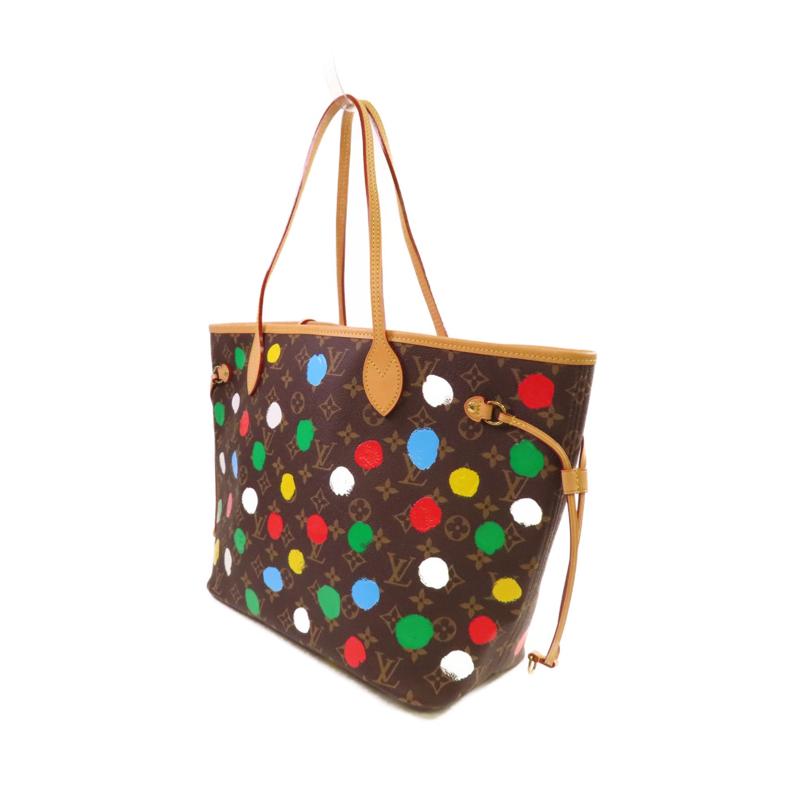 LOUIS VUITTON Monogram LV X YK Neverfull MM Tote Bag金扣肩背袋啡色/彩色