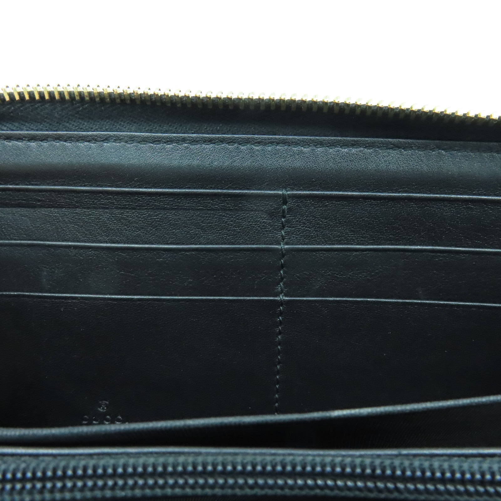 GUCCI 【激減優惠】牛皮皮革Zipper Long Wallet金扣長錢包黑色