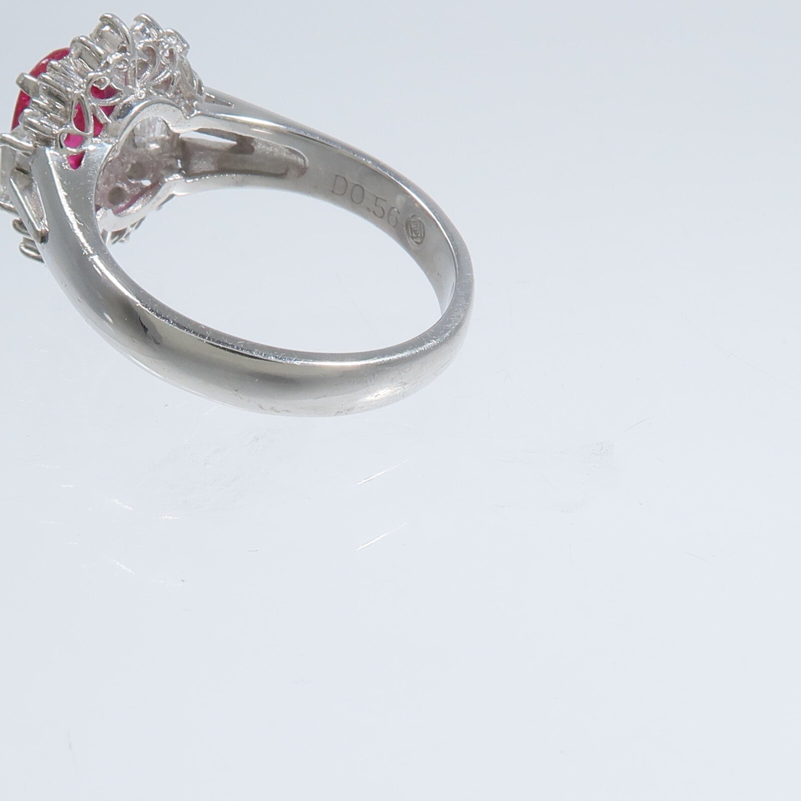 JEWELRY PT900鉑金Ruby Diamond Ring紅寶石/鑽石戒指