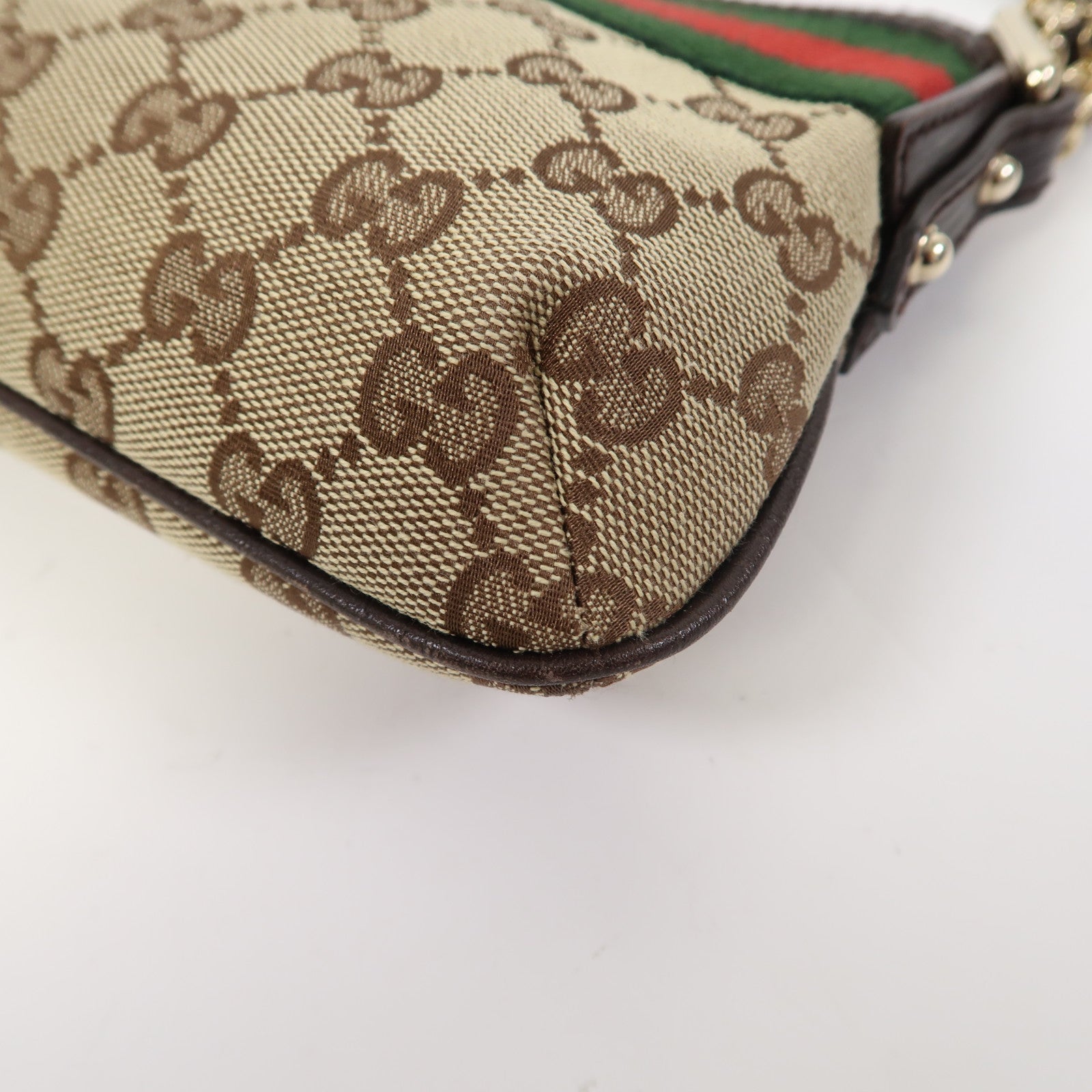 GUCCI 帆布Shoulder Bag金扣肩背袋啡色