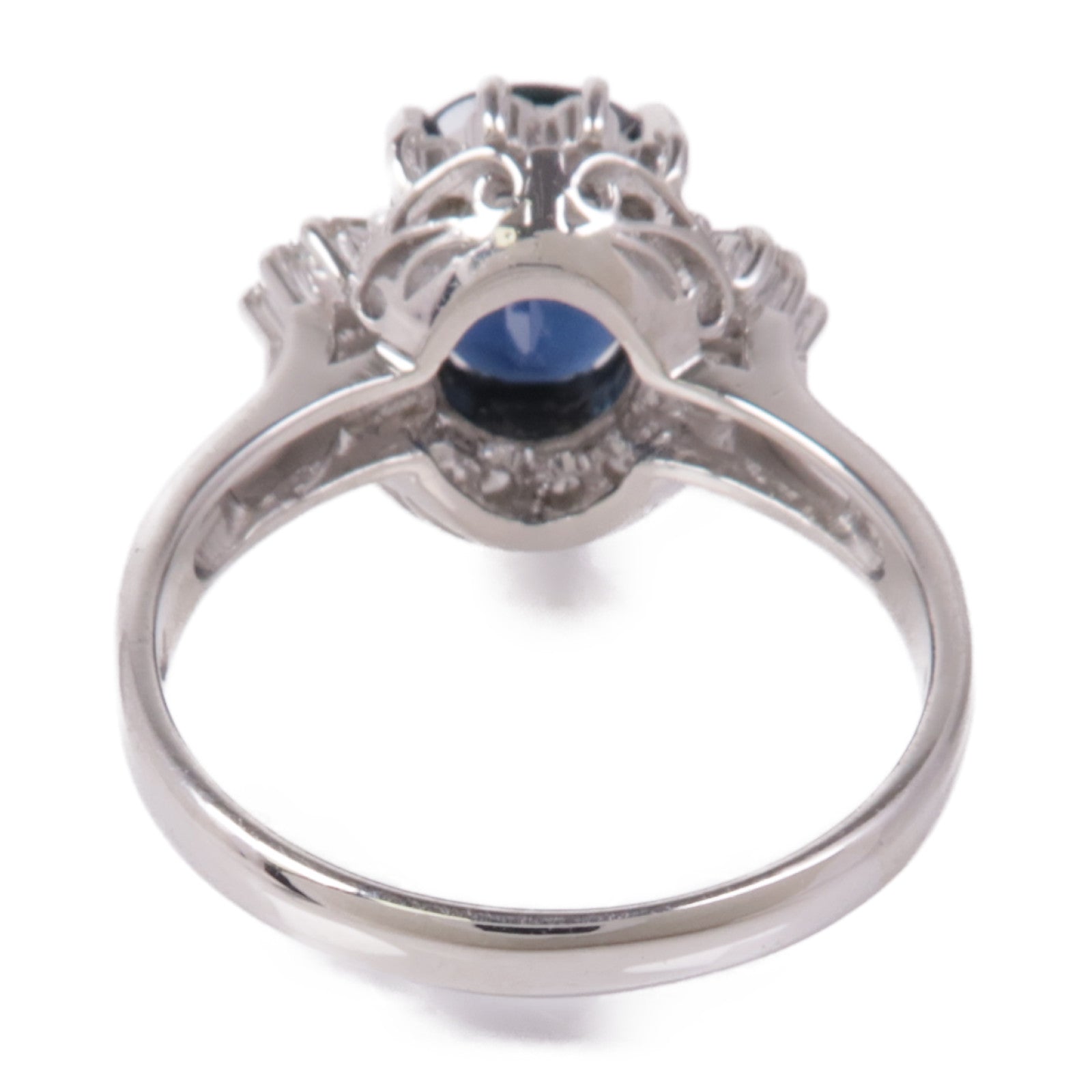 JEWELRY PT900鉑金Sapphire/Diamond Ring藍寶石/鑽石戒指US#6