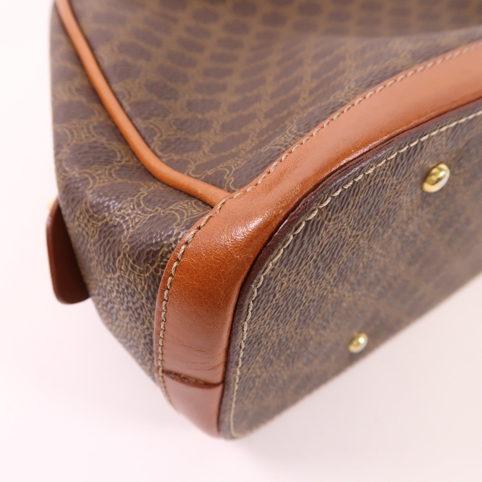CELINE 塗層帆布Macadam Handbag金扣手挽袋