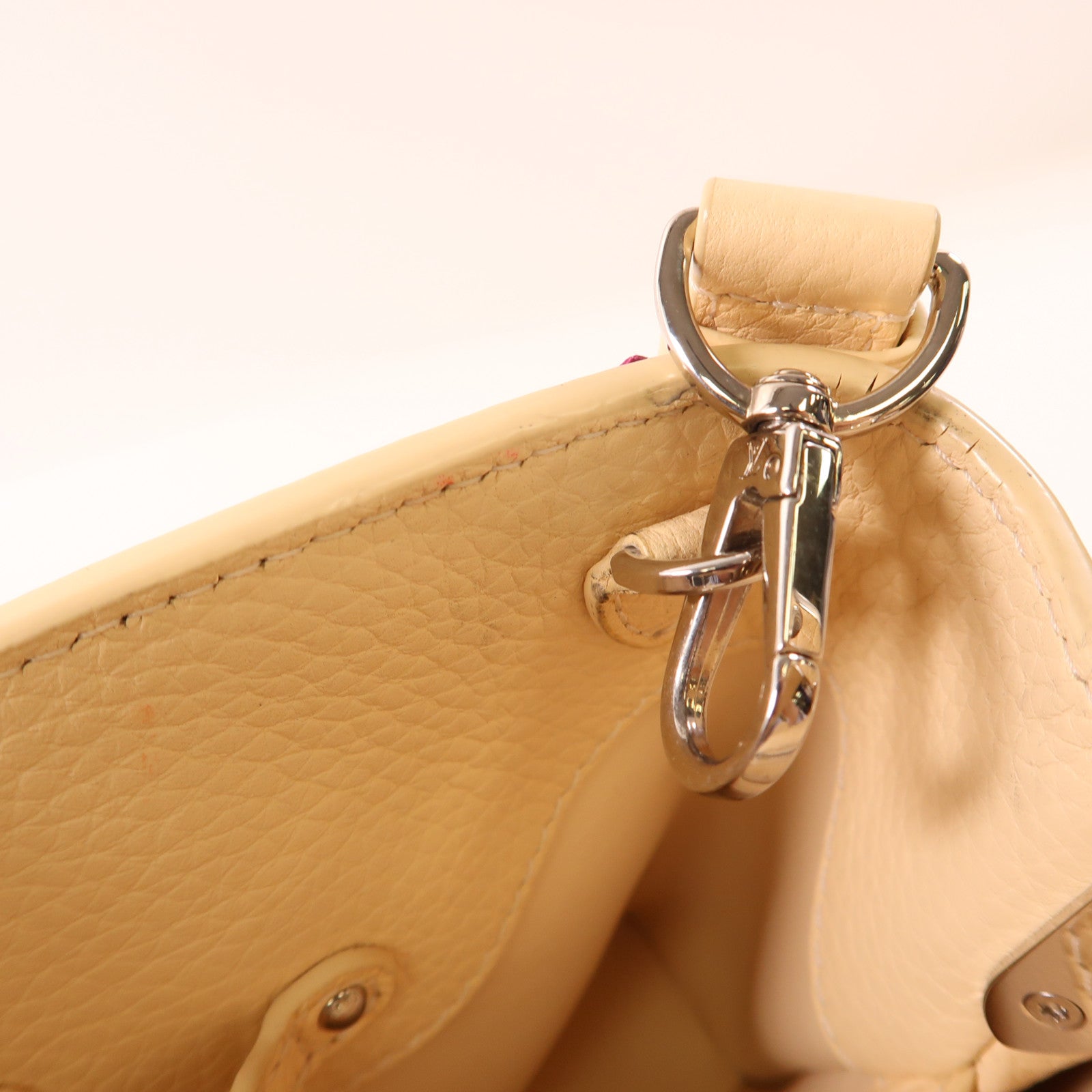 LOUIS VUITTON LV SHW Capucines BB 2 Way Bag M53661 Leather Light Beige