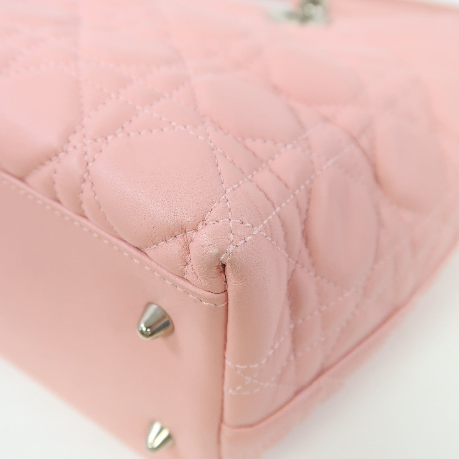 Dior 牛皮皮革Shoulder Bag銀扣肩背袋粉紅色