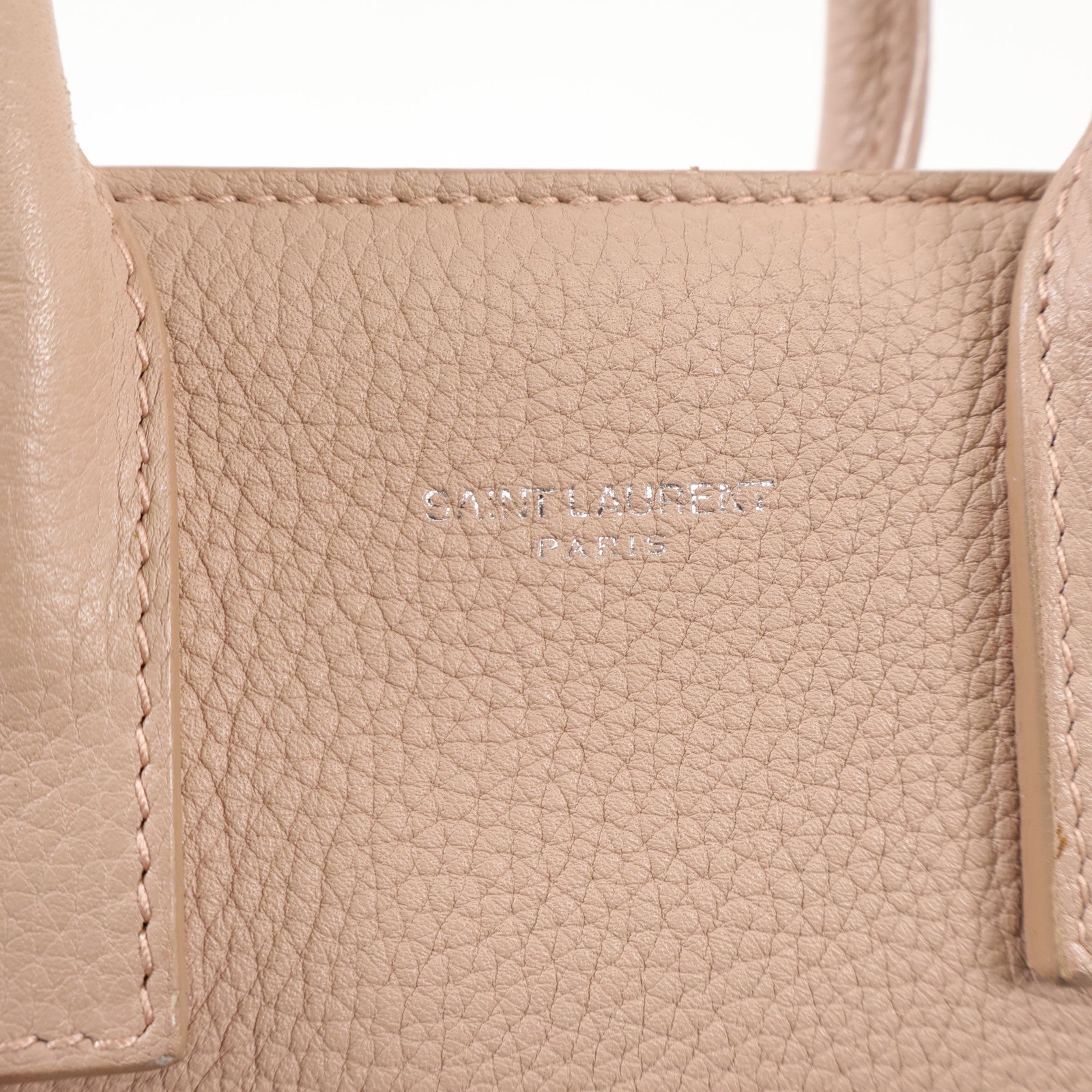 YVES SAINT LAURENT 牛皮皮革2 way Shoulder Bag銀扣手挽肩背兩用袋
