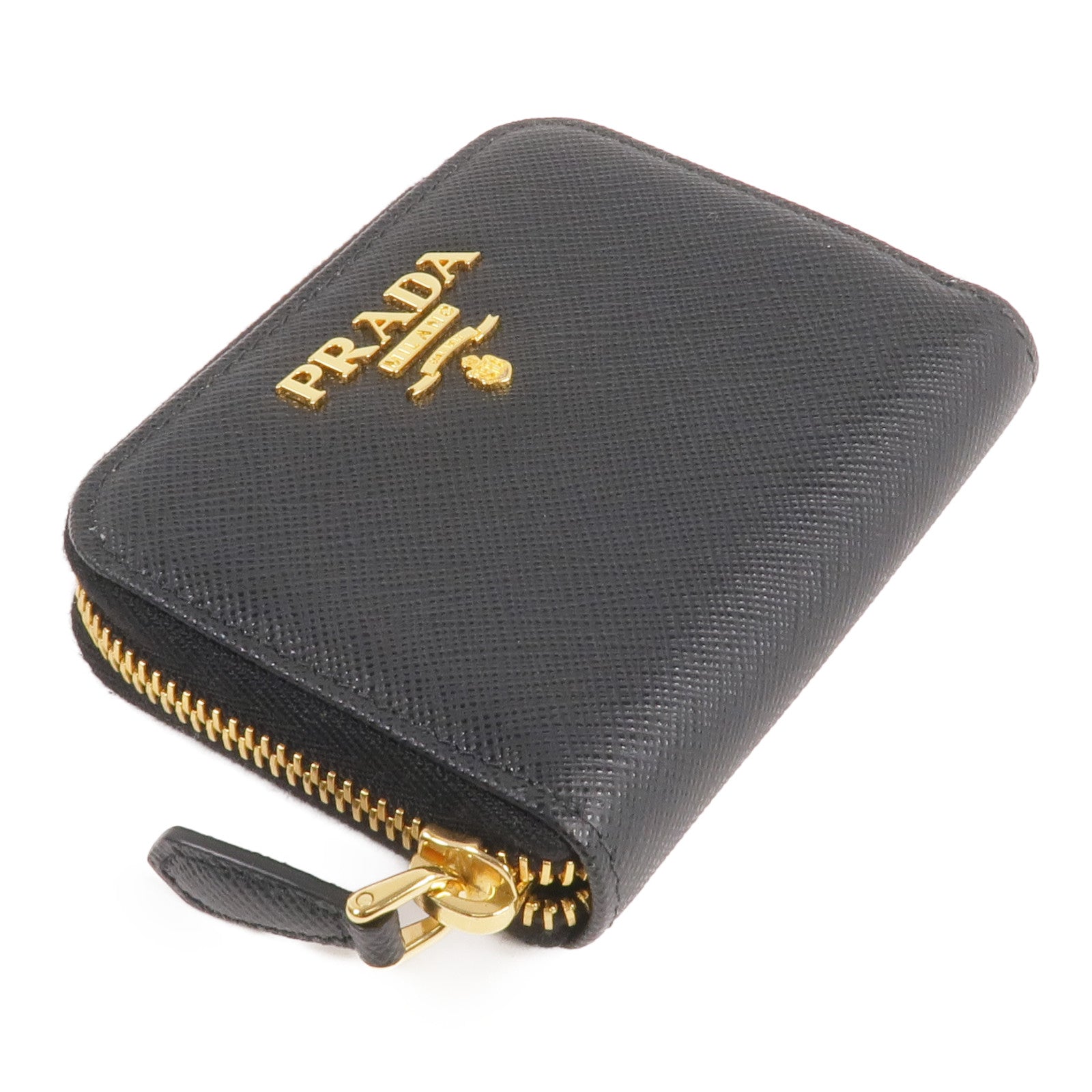 PRADA Saffiano皮革Coin Case金扣零錢包