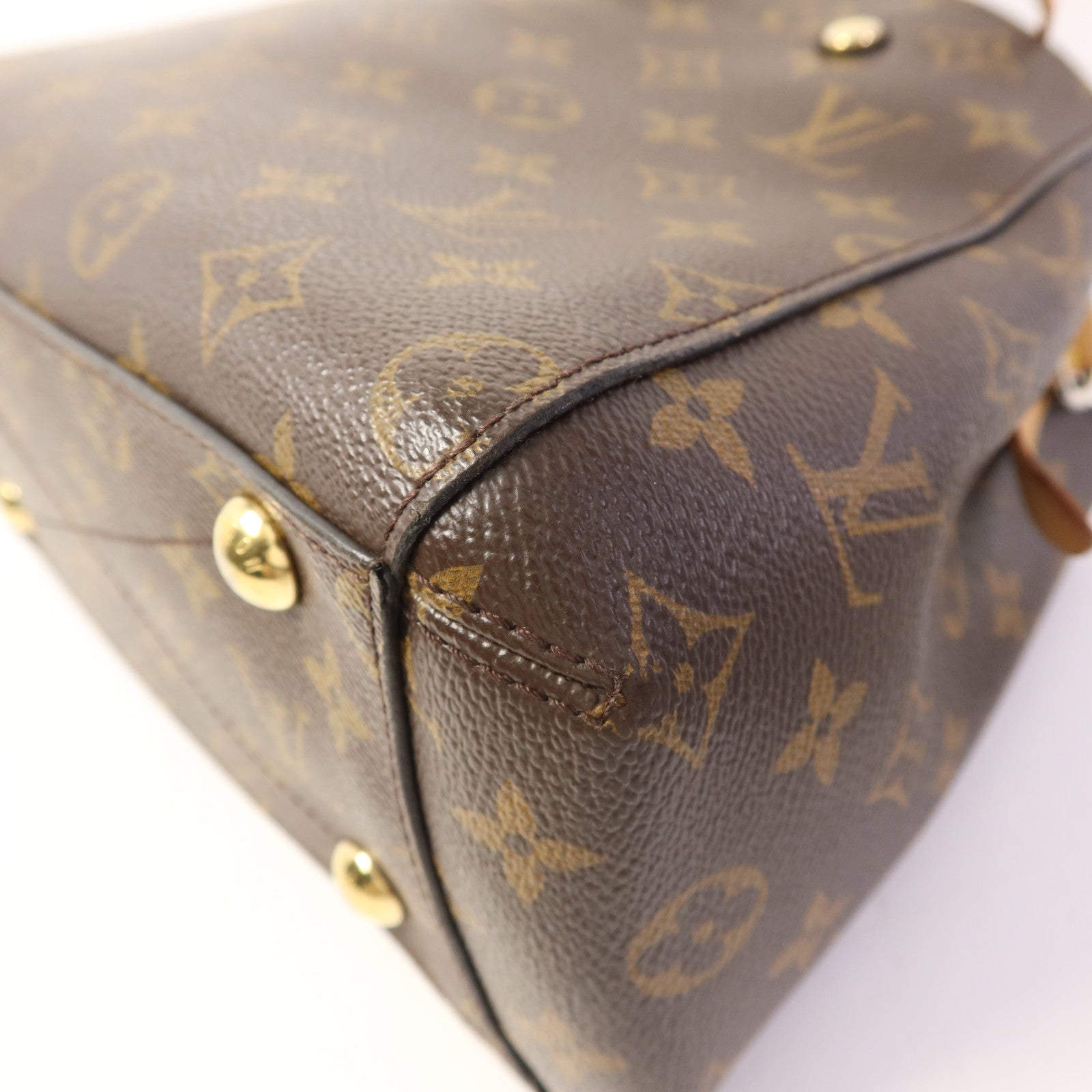 LOUIS VUITTON Monogram Montaigne BB金扣手挽肩背兩用袋棕色