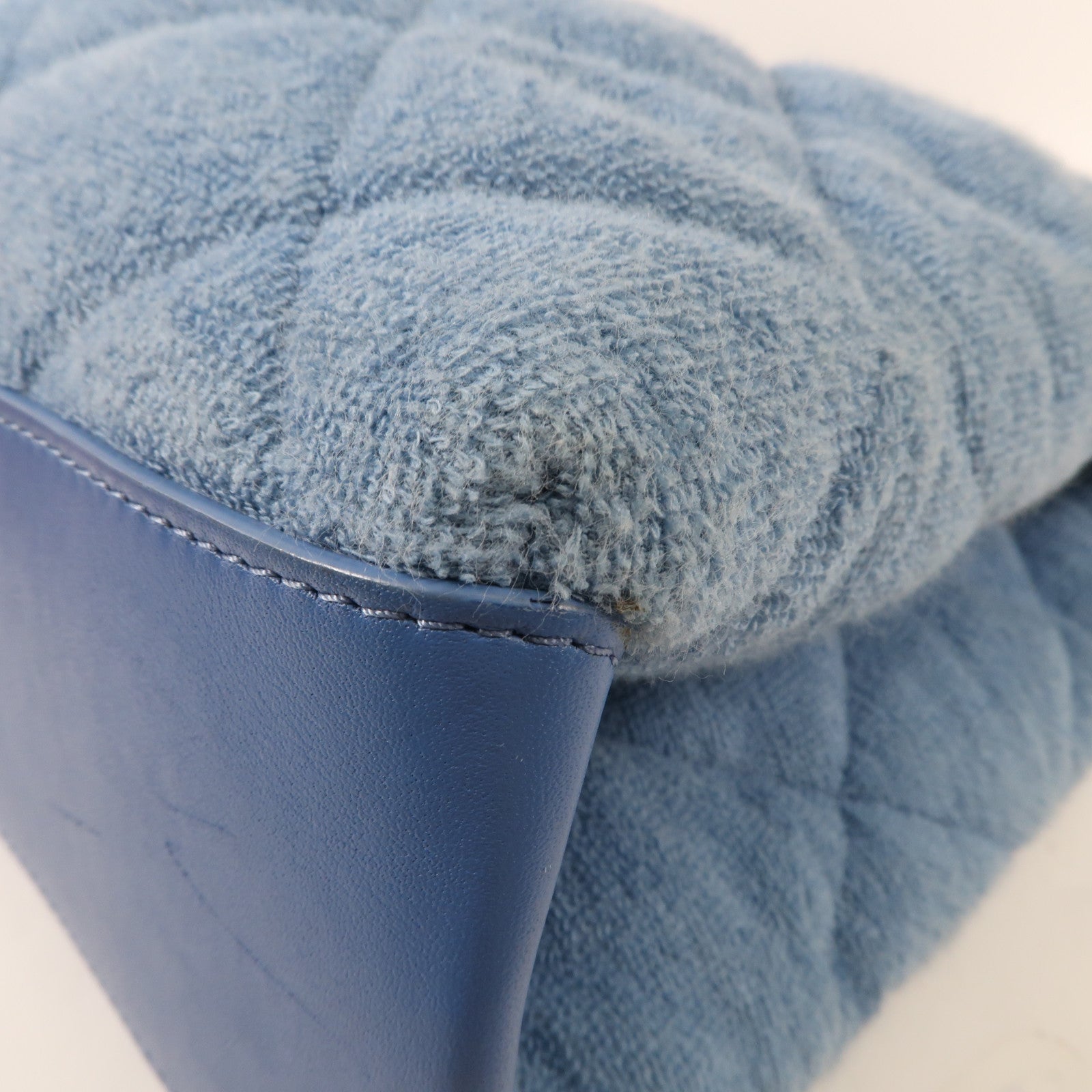 CHANEL 帆布Chain Shoulder金扣鏈帶手挽肩背兩用袋