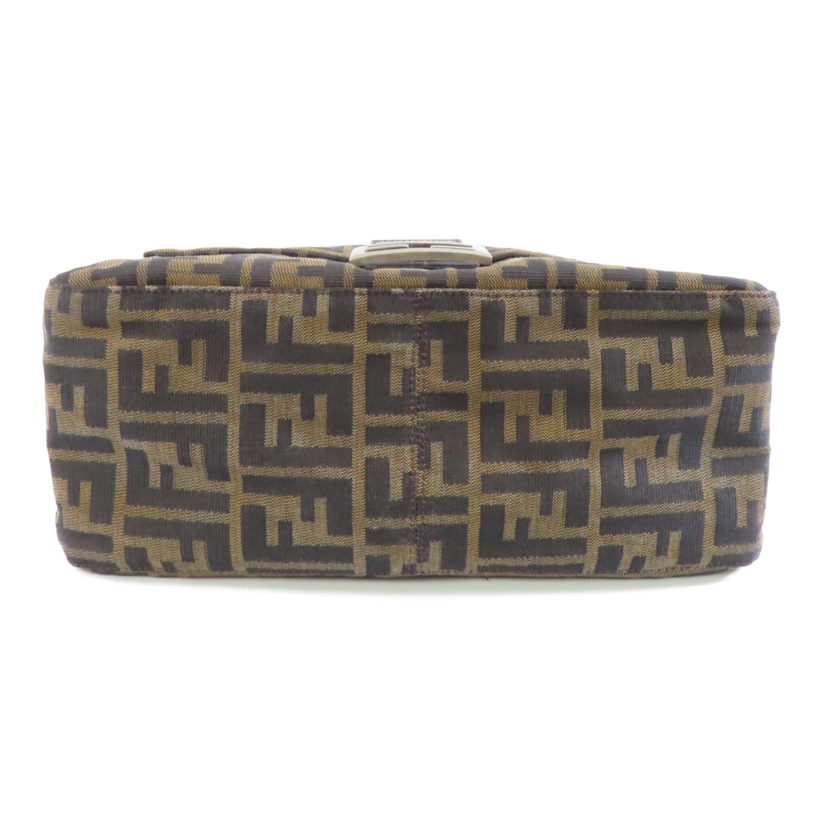 FENDI 帆布Shoulder Bag銀扣肩背袋啡色