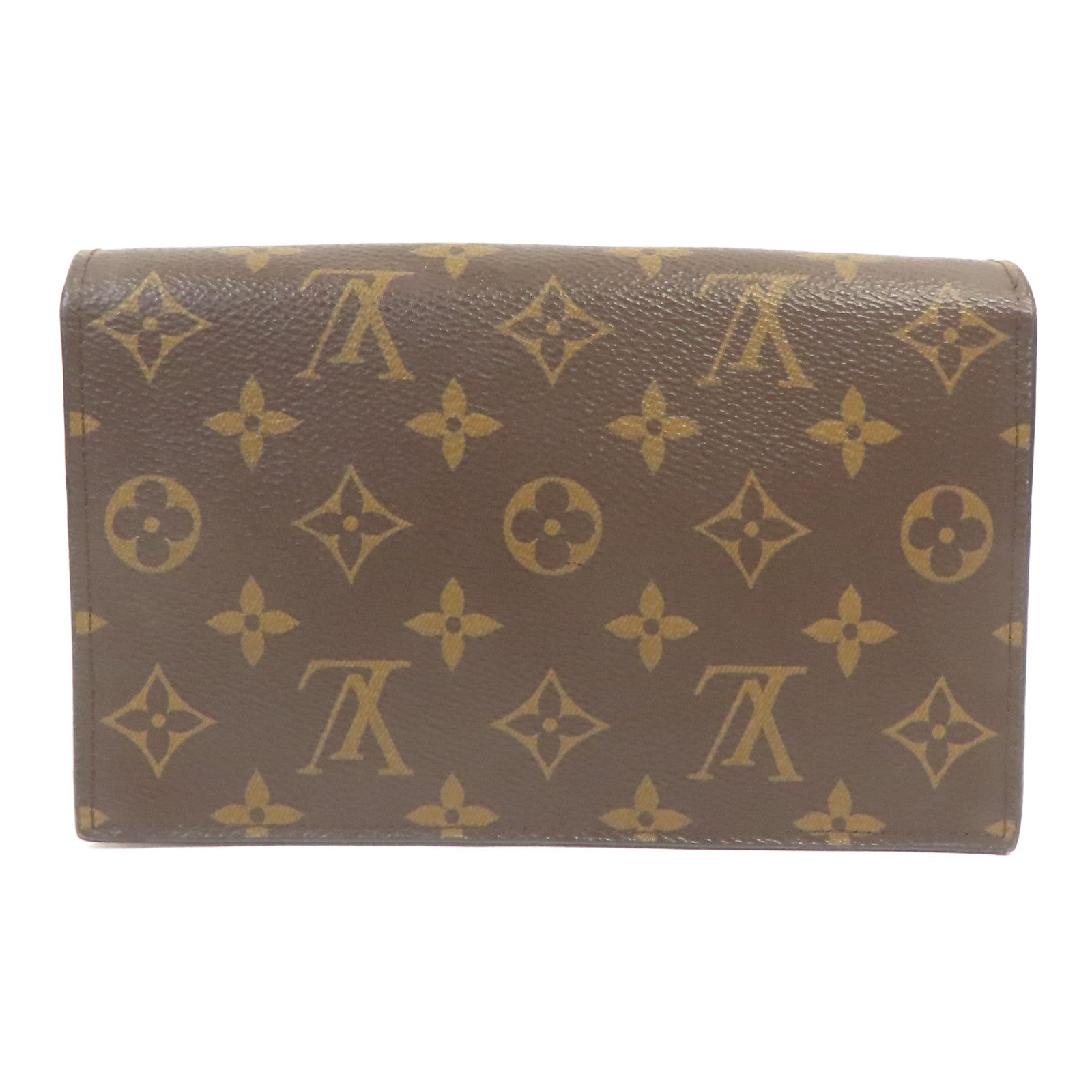 LOUIS VUITTON Monogram Flore金扣鏈帶肩背袋啡色/紅色