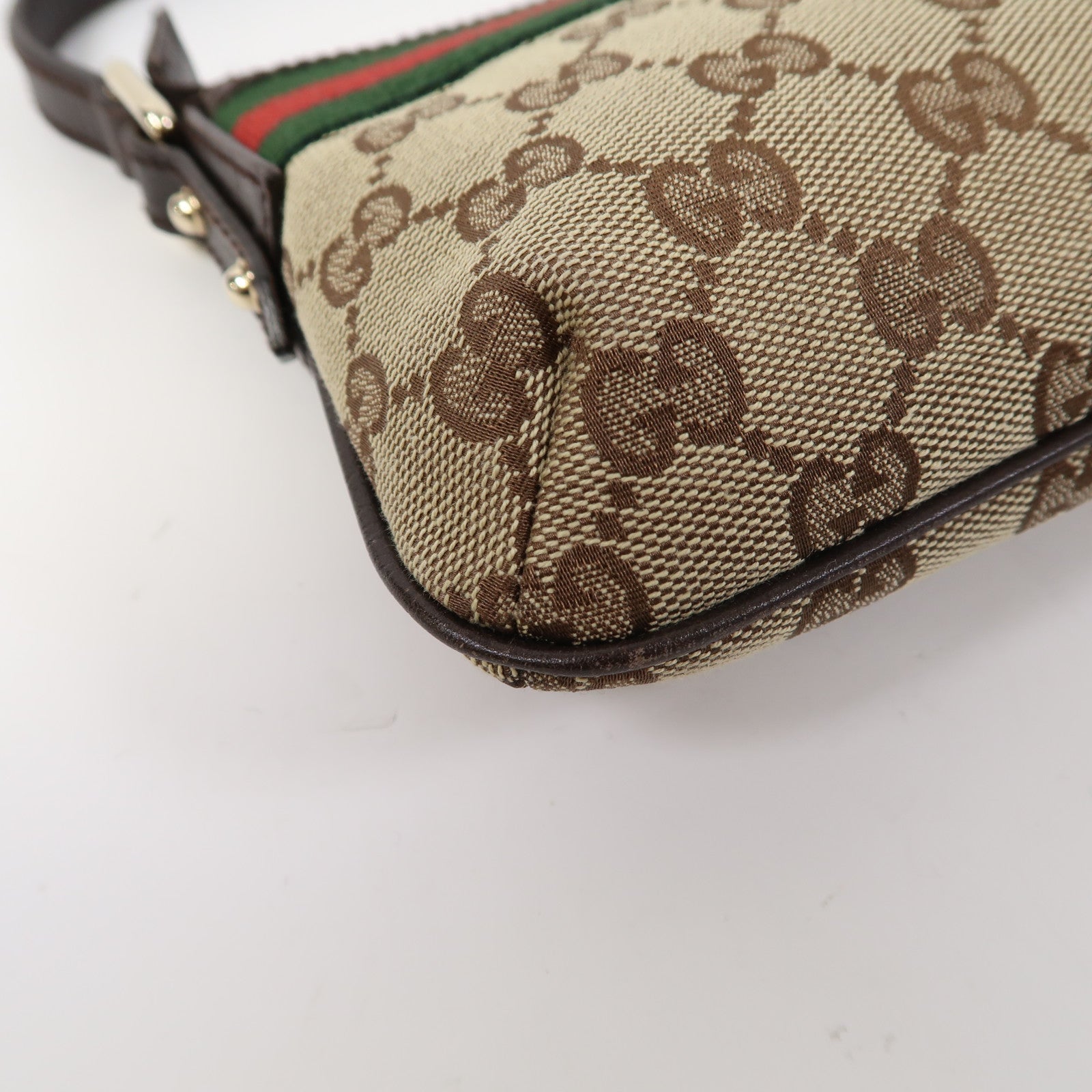 GUCCI 帆布Shoulder Bag金扣肩背袋啡色