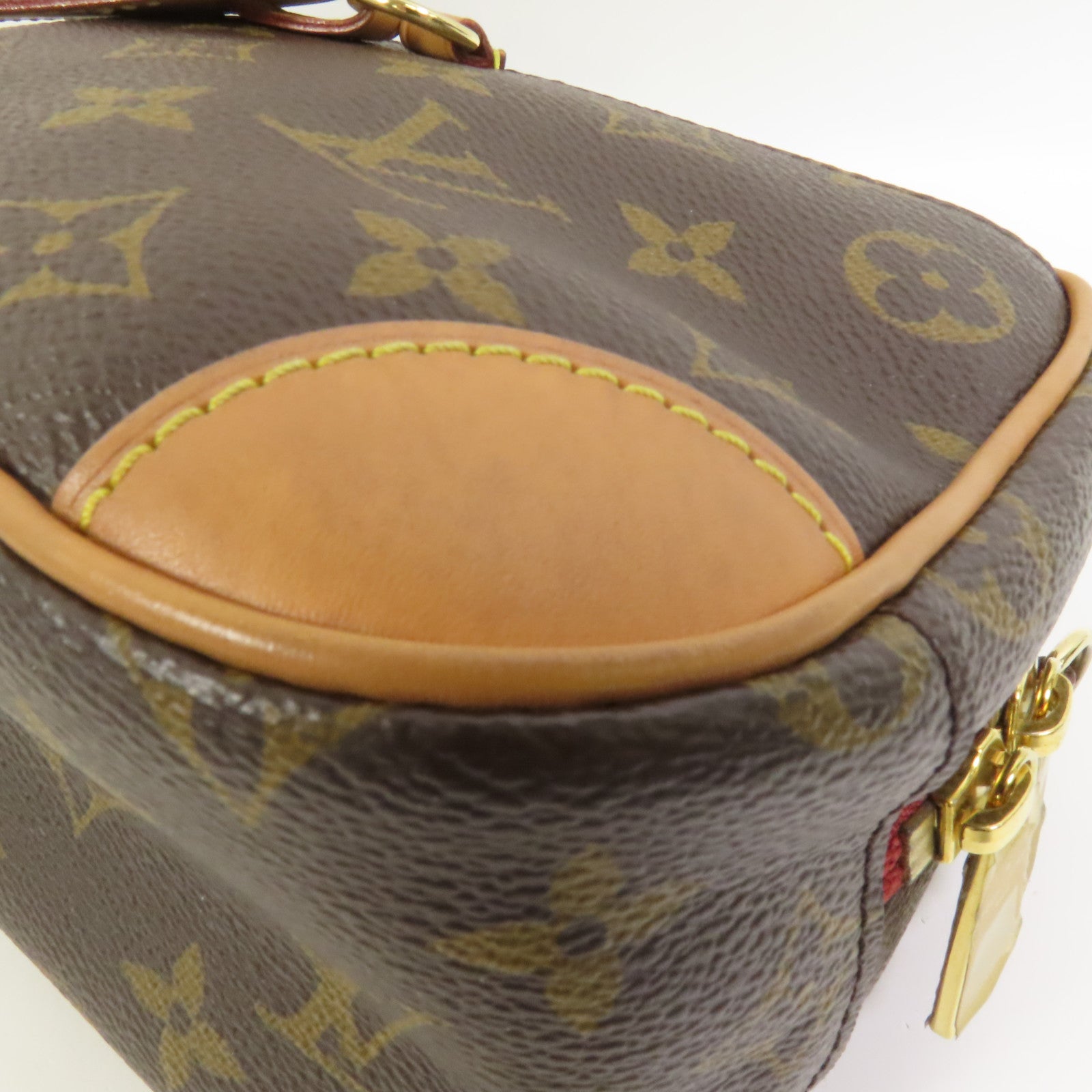 LOUIS VUITTON Monogram Deauville Mini金扣肩背袋棕色