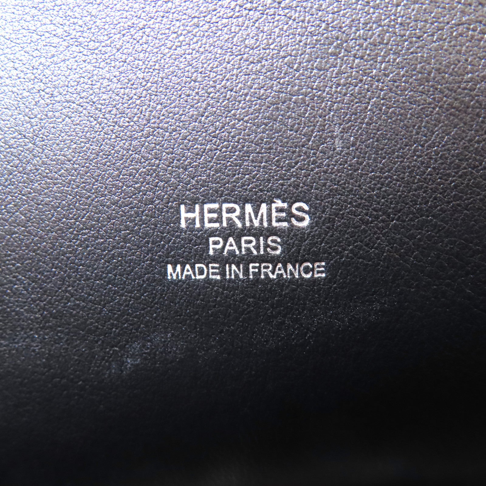 HERMES Evercolor皮革Transat Sailor銀扣手挽袋黑色