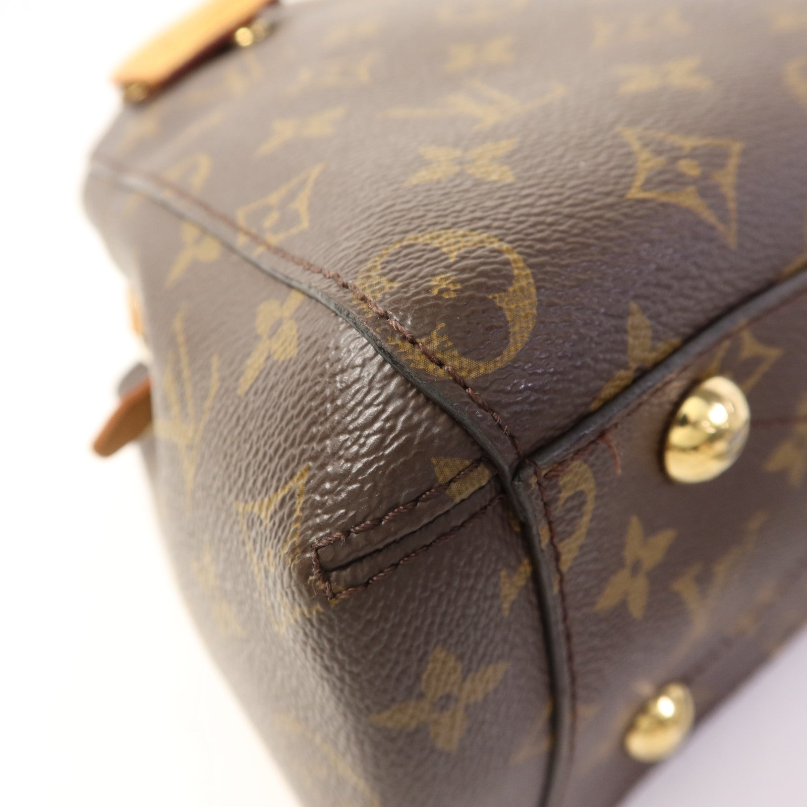 LOUIS VUITTON Monogram Montaigne BB金扣手挽肩背兩用袋棕色