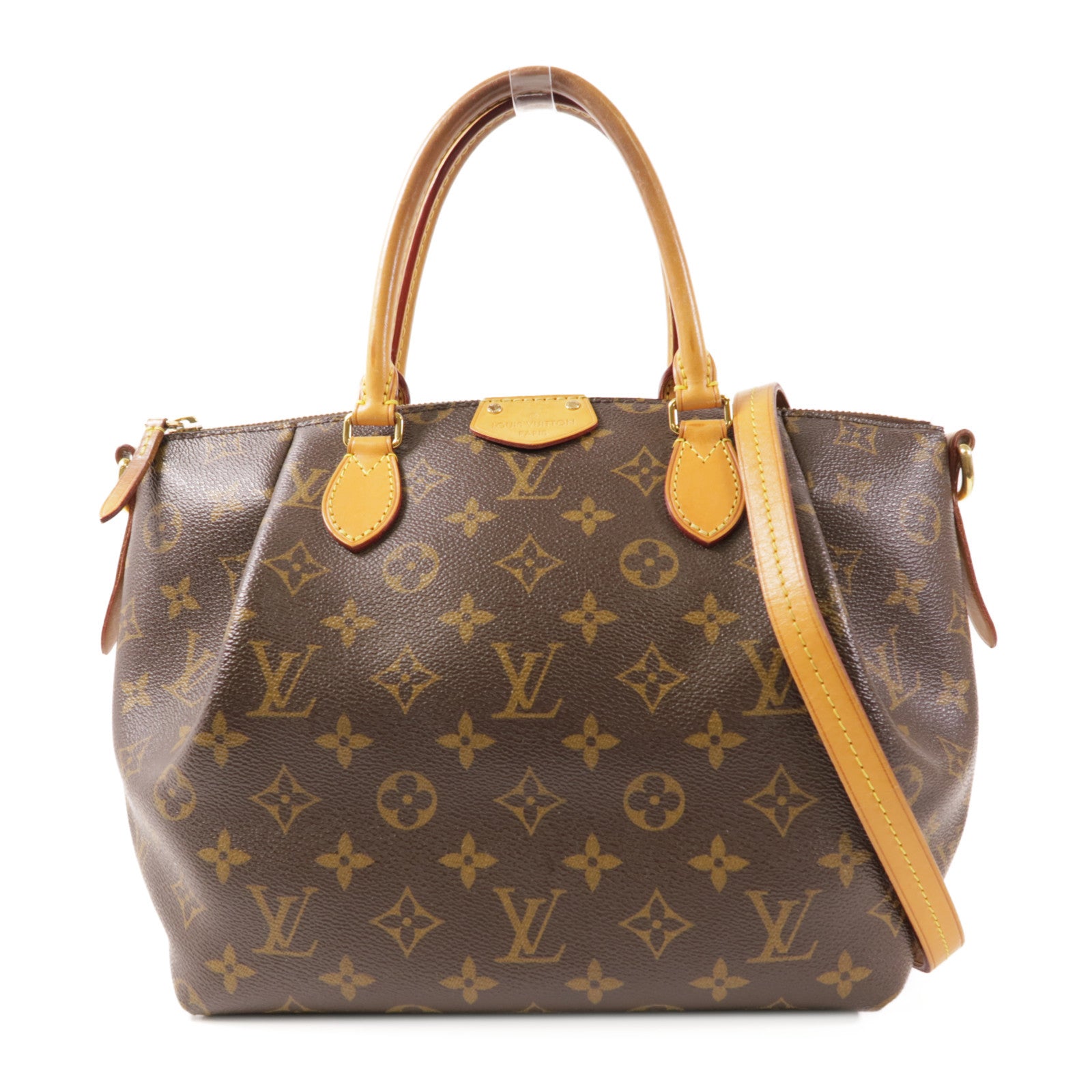 LOUIS VUITTON Monogram Turenne MM金扣手挽肩背兩用袋棕色