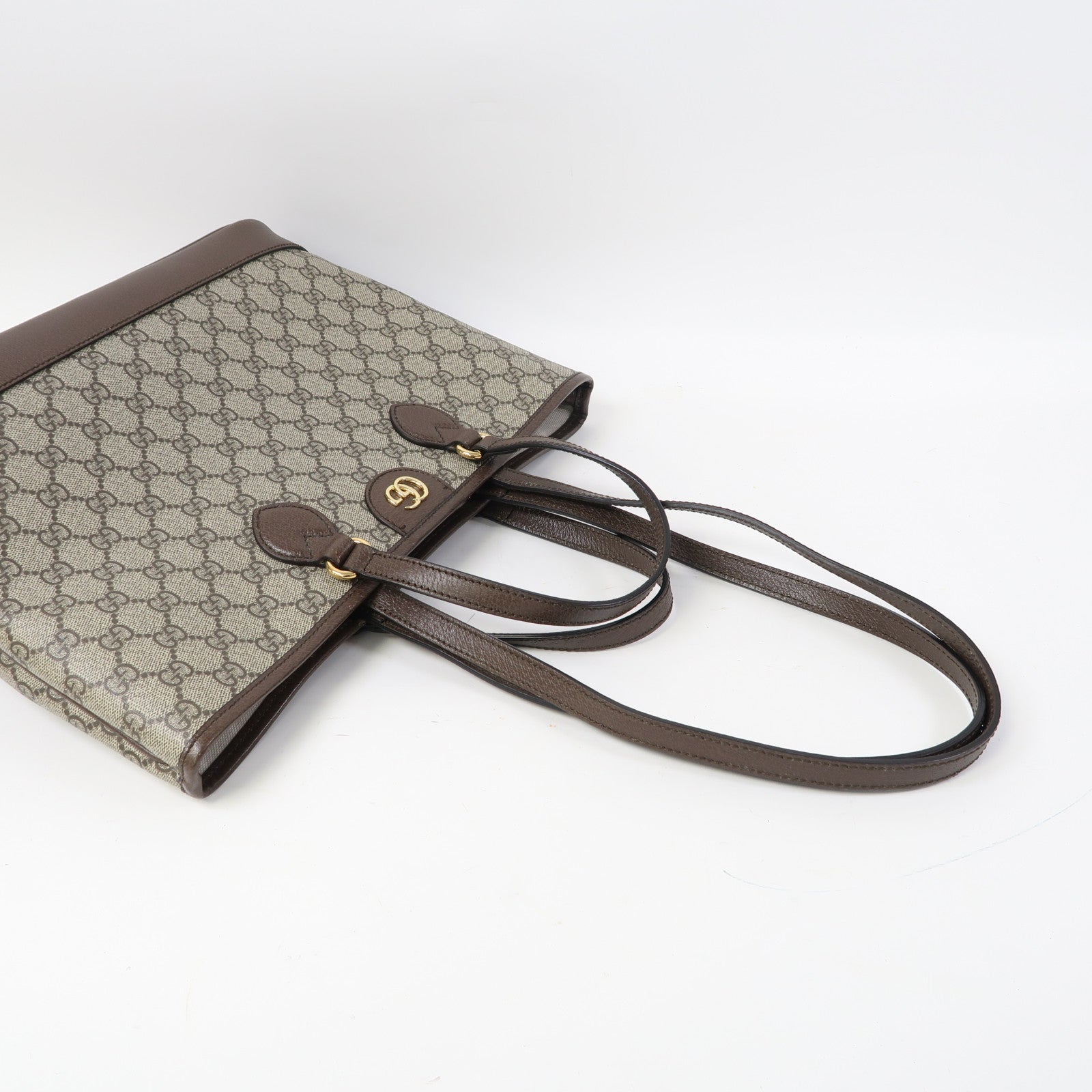 GUCCI 塗層帆布Ophidia GG金扣手挽肩背兩用袋啡色
