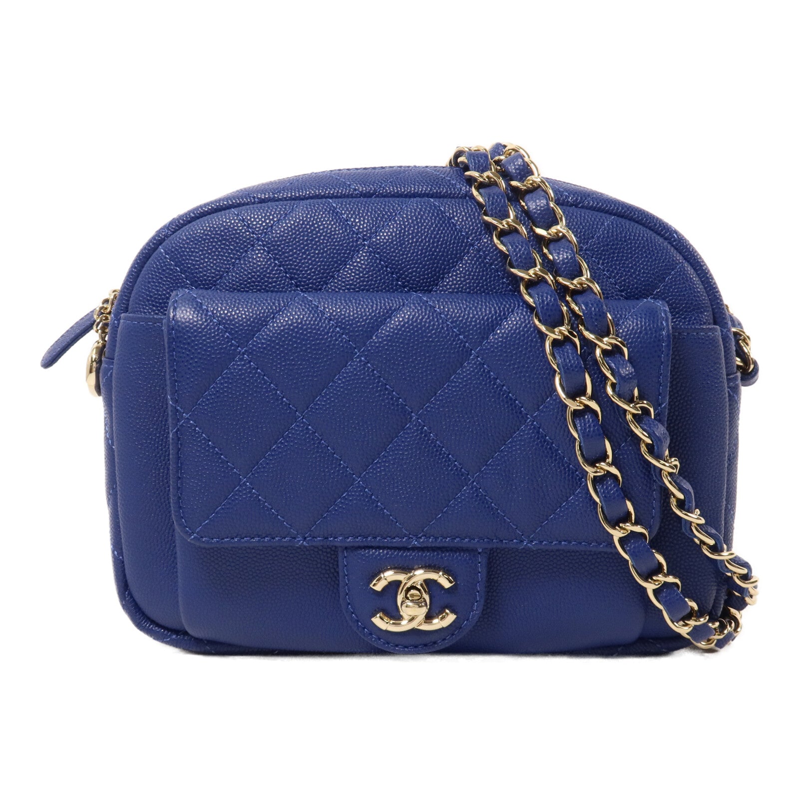 CHANEL 牛皮皮革Camera Bag鏈帶肩背袋