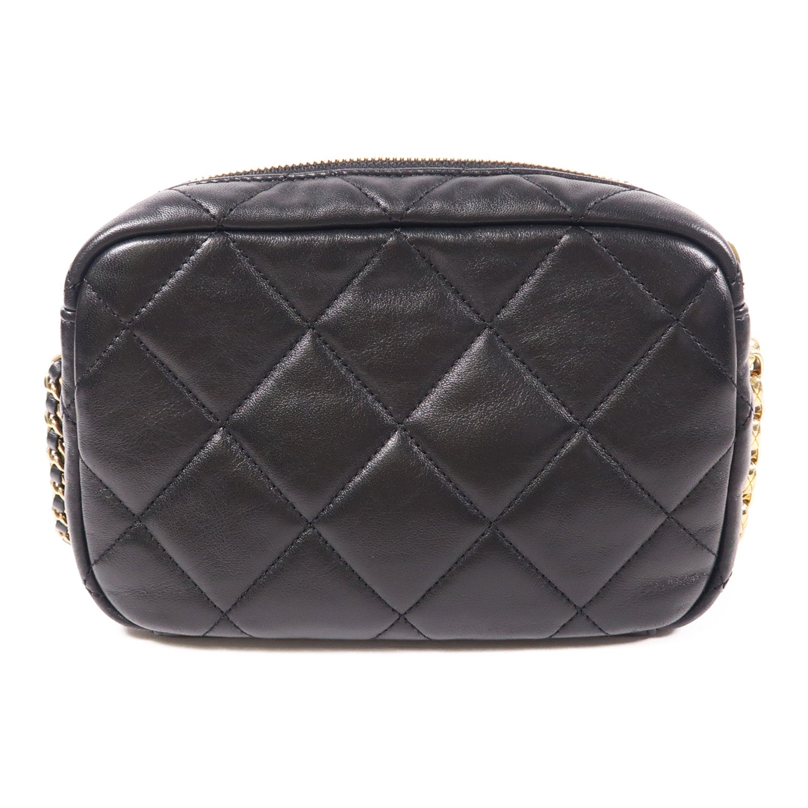 CHANEL 羊皮皮革Chain Shoulder金扣鏈帶肩背袋