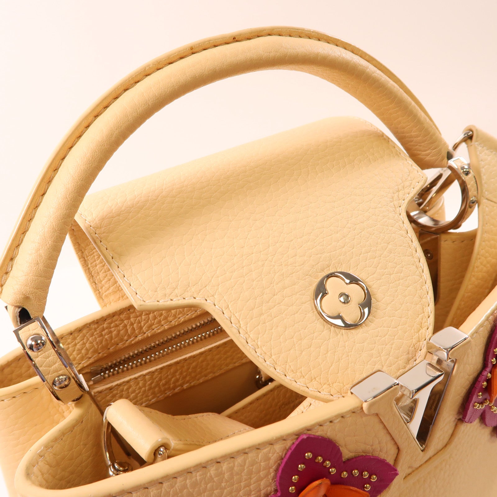 LOUIS VUITTON LV SHW Capucines BB 2 Way Bag M53661 Leather Light Beige