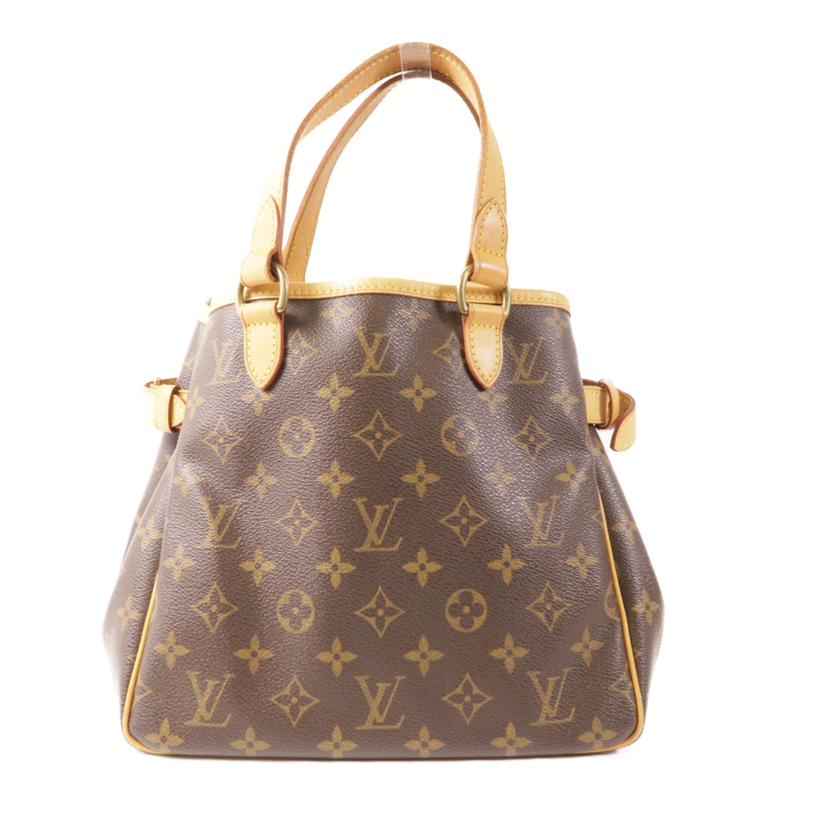 LOUIS VUITTON Monogram Batignolles Vertical金扣手挽袋棕色