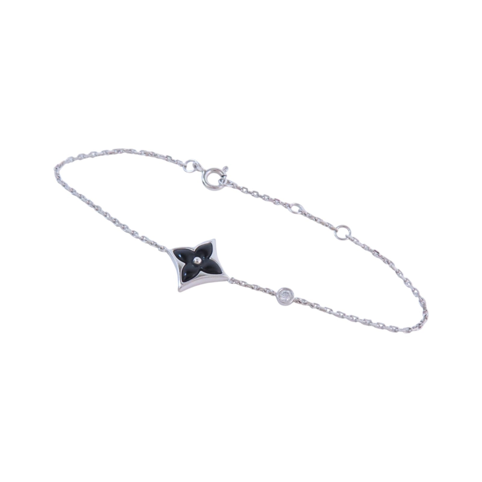 LOUIS VUITTON 18K白金Color Blossom BB Diamond Blaceret銀扣鑽石手鏈