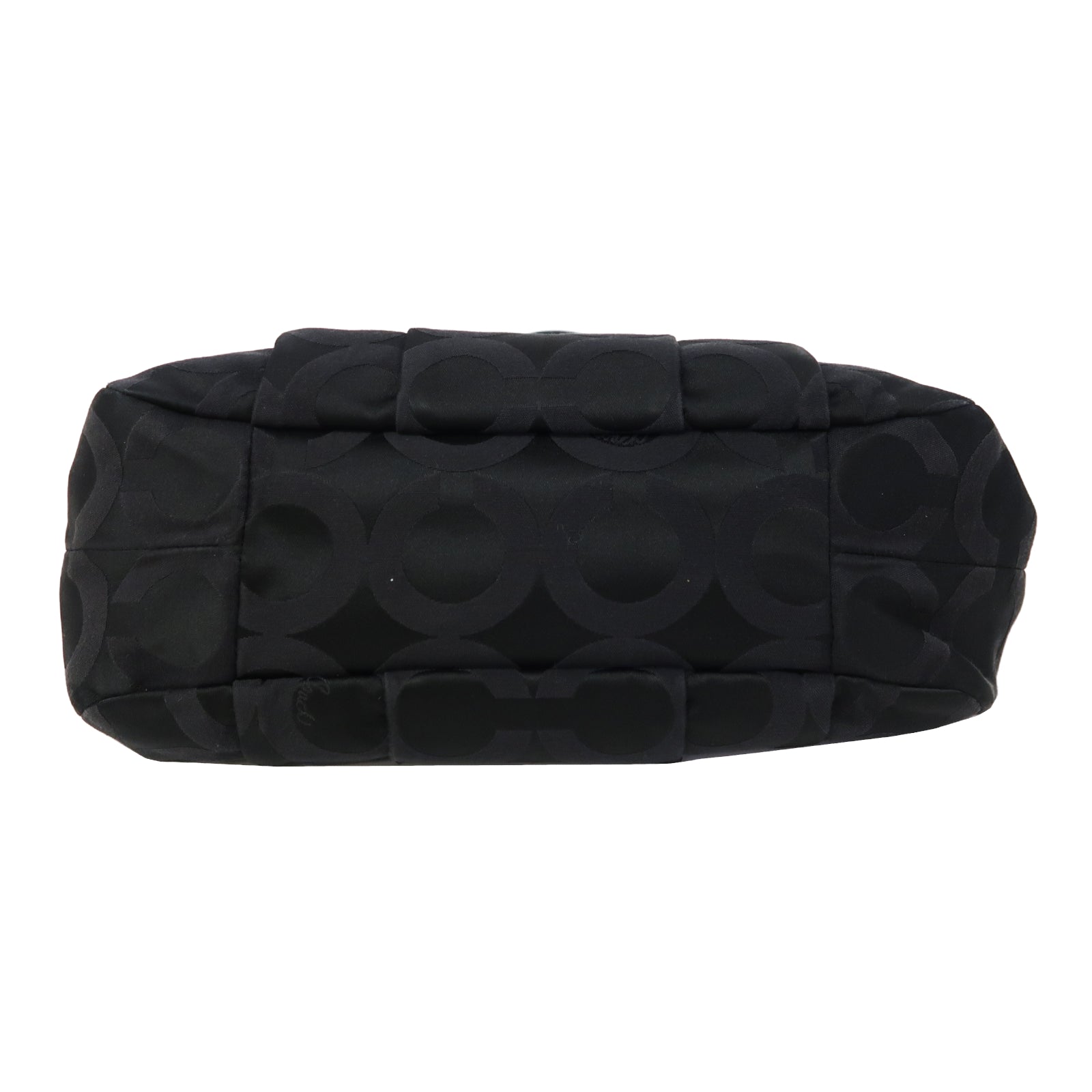 COACH 帆布Shoulder Bag銀扣肩背袋黑色