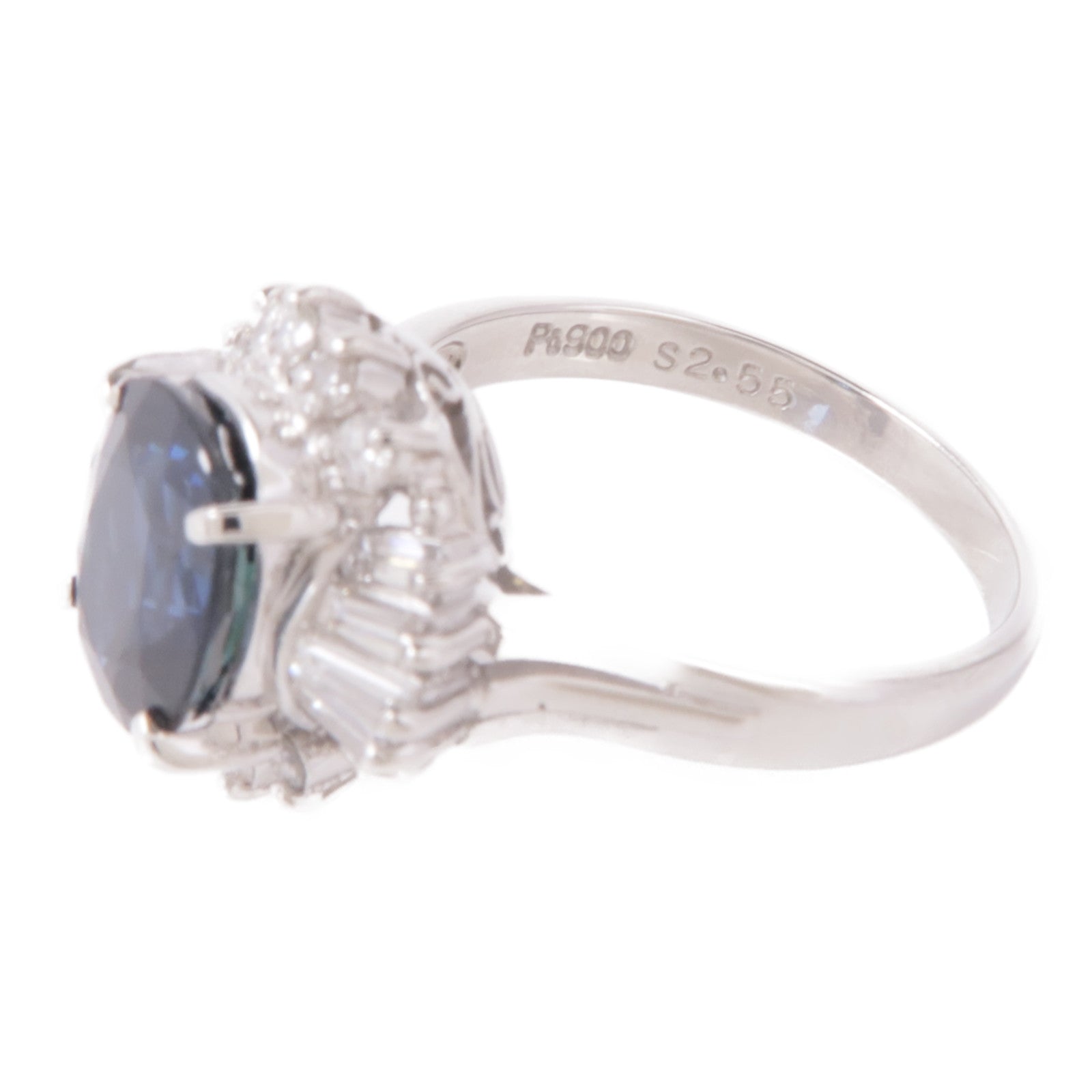 JEWELRY PT900鉑金Sapphire/Diamond Ring藍寶石/鑽石戒指US#6