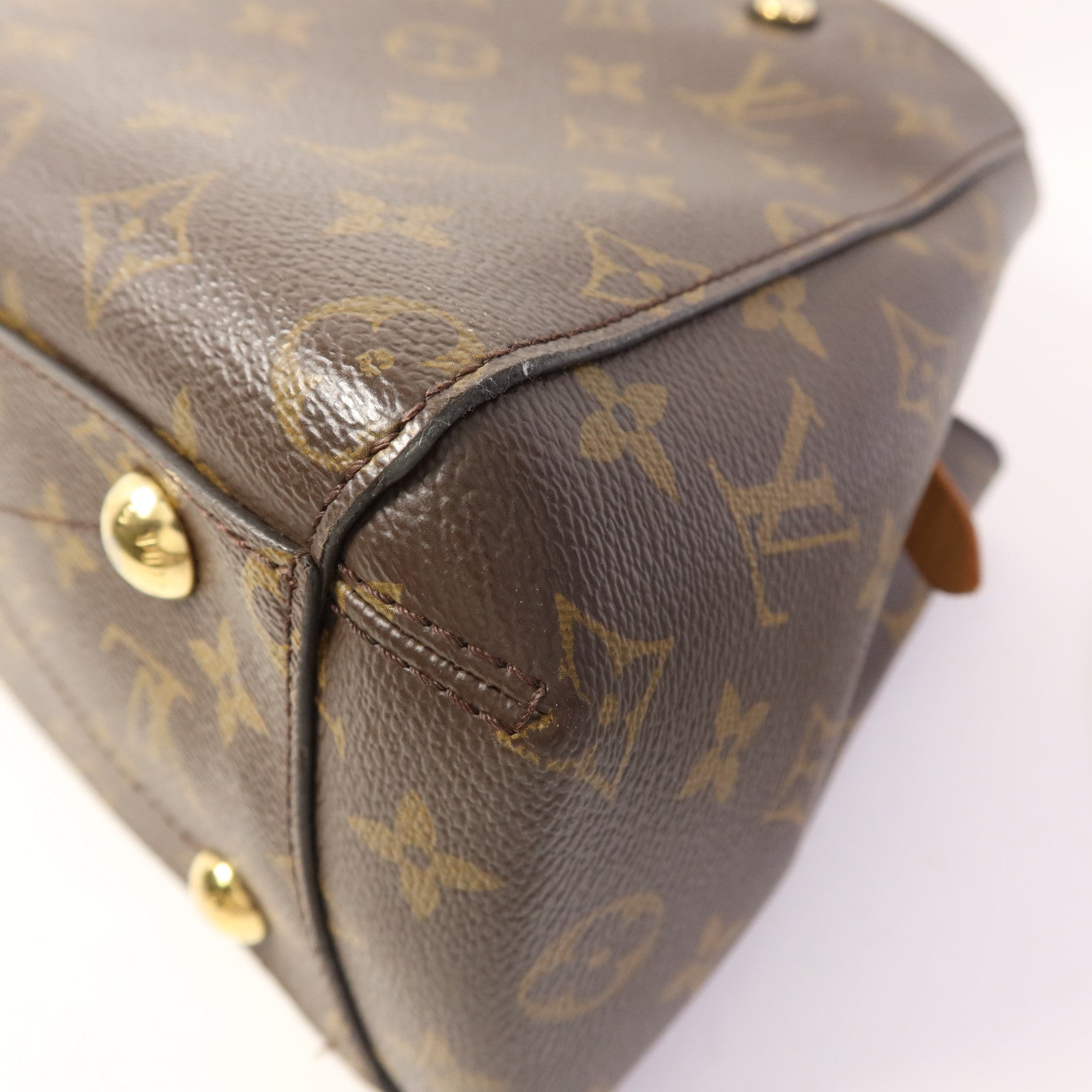 LOUIS VUITTON Monogram Montaigne BB金扣手挽肩背兩用袋棕色