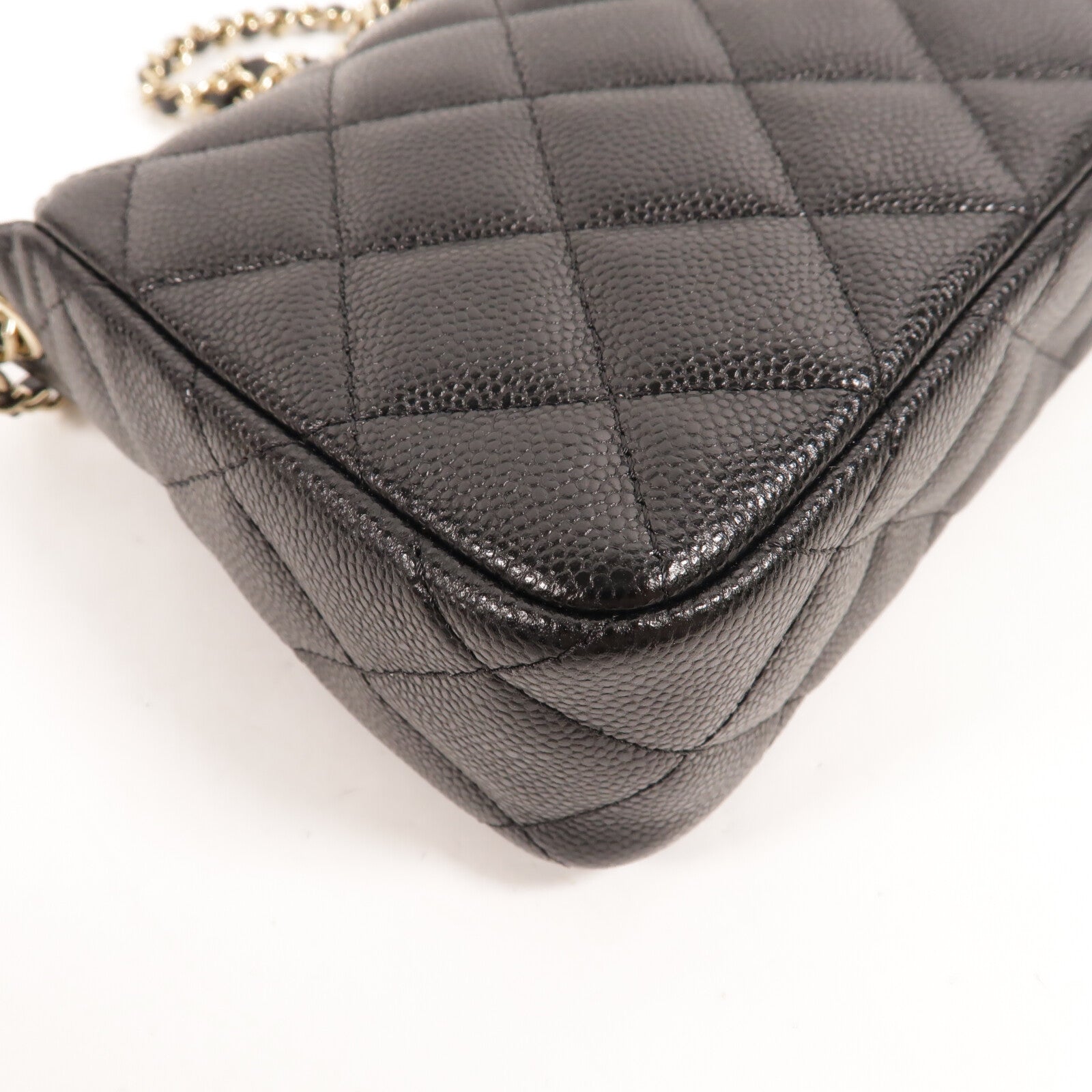 CHANEL 牛皮皮革Pouch Chain Shoulder鏈帶肩背袋