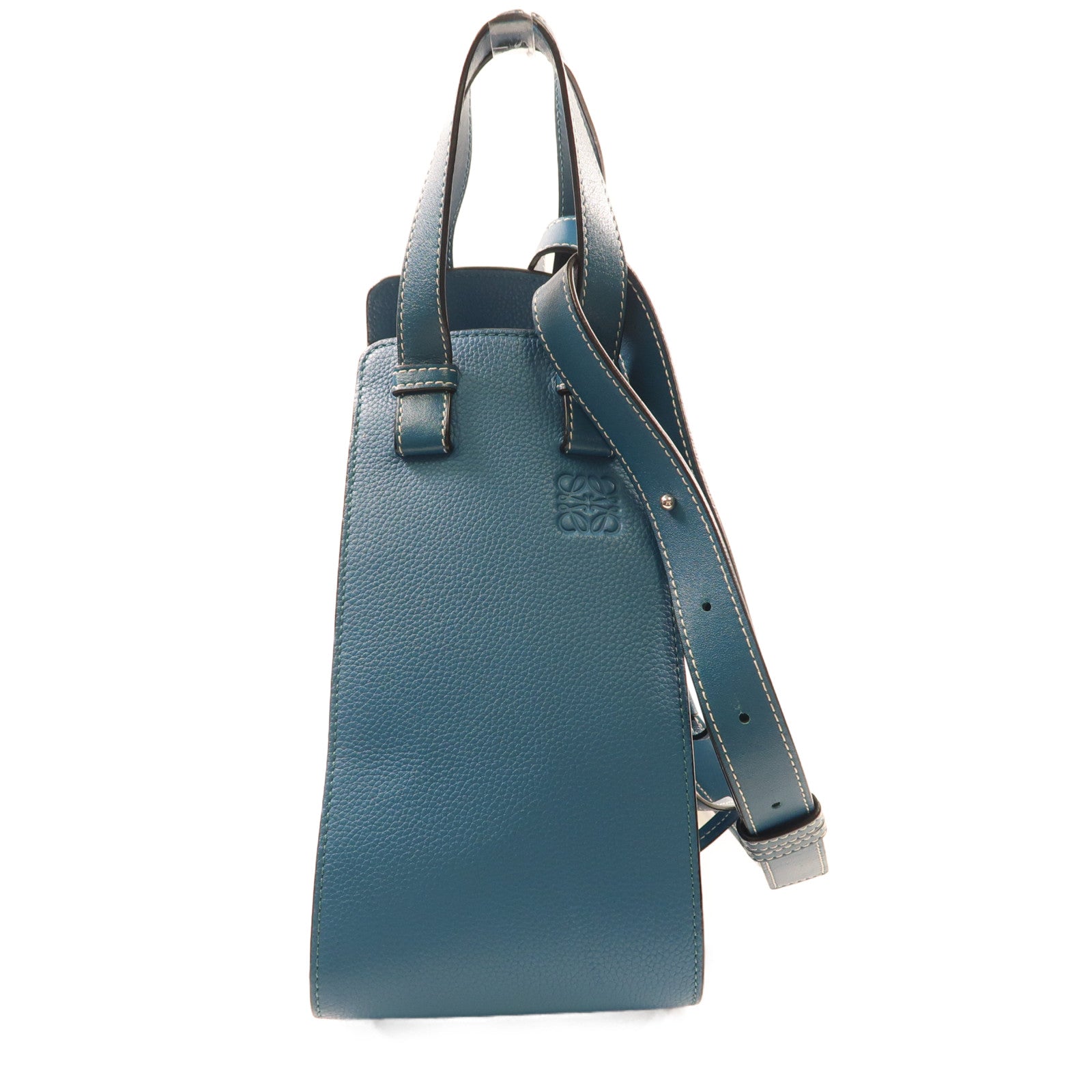 LOEWE 牛皮皮革Hammock銀扣手挽肩背兩用袋