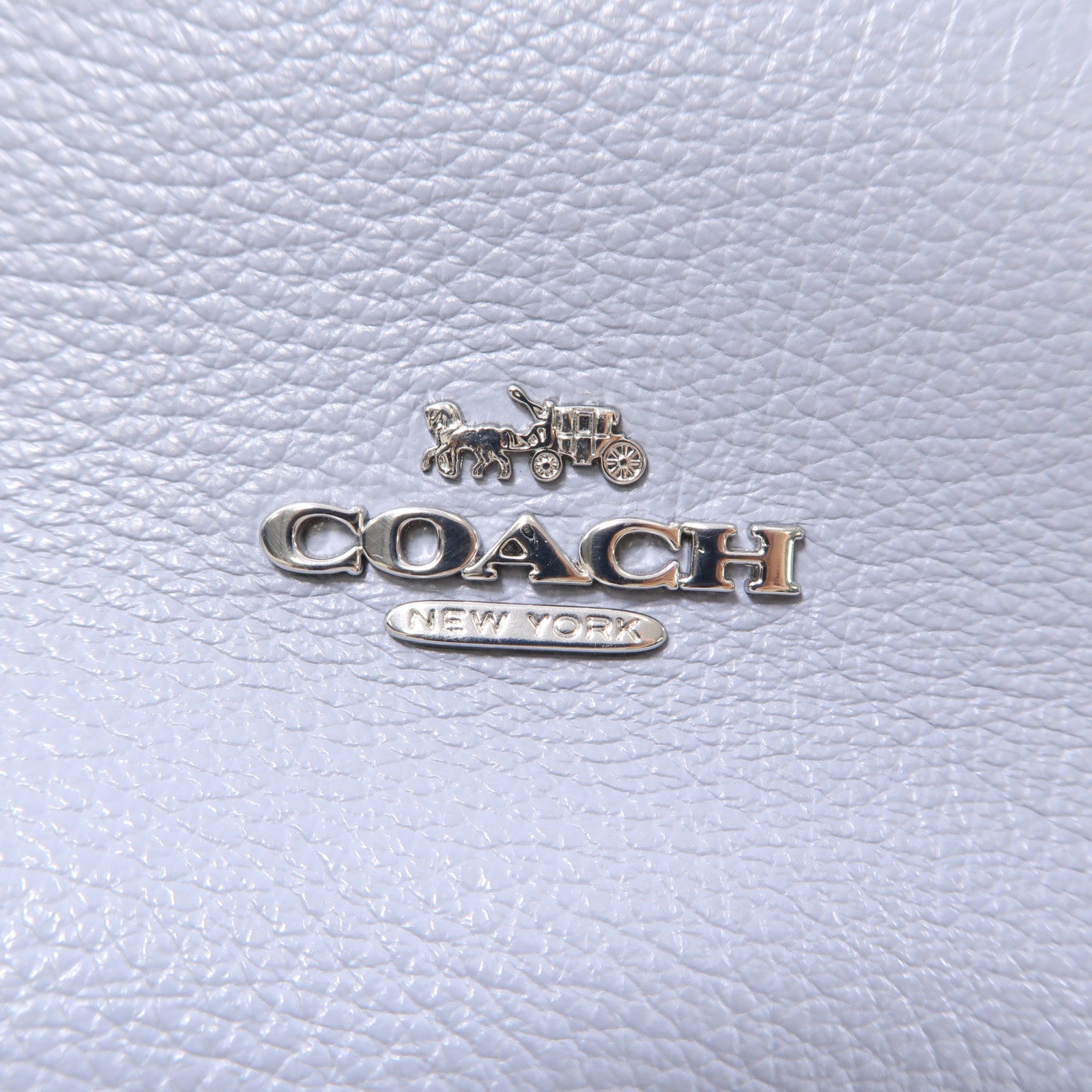 COACH 牛皮皮革Shoulder Bag銀扣手挽肩背兩用袋藍色